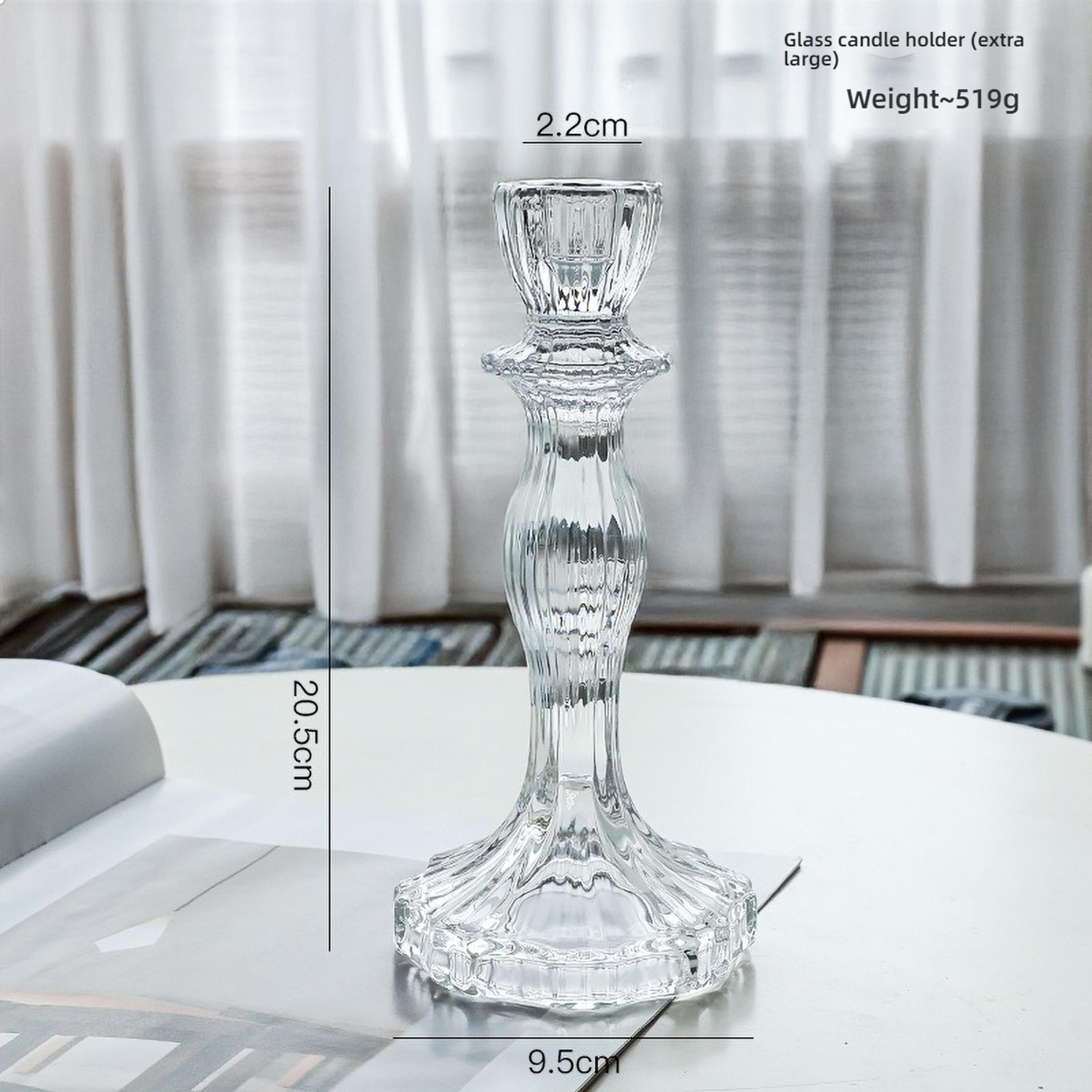 Clear Glass Pillar Candle Holder For Dining Table And Home Decor 7