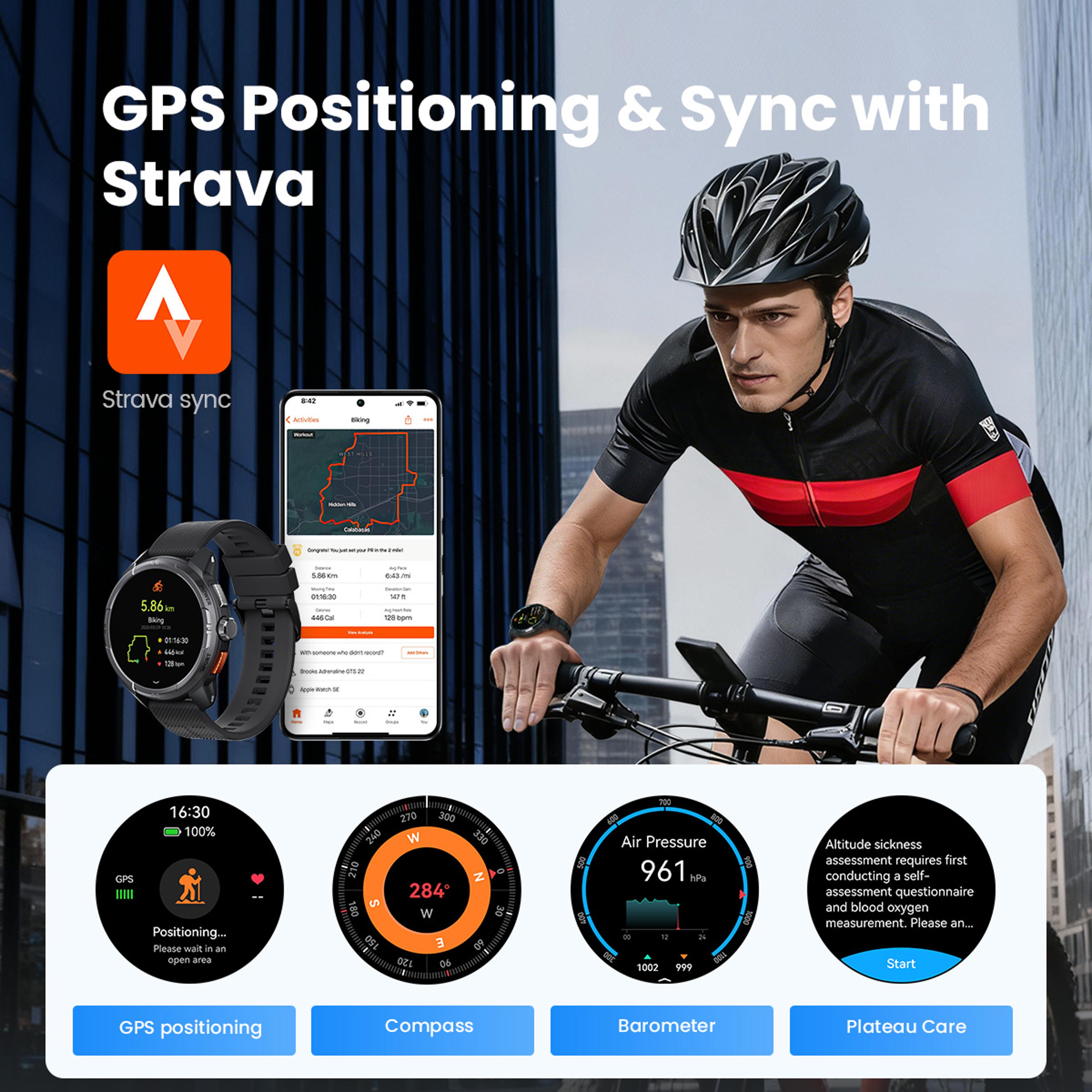 GPS Smartwatch With 16Inch AMOLED Display Bluetooth Calling And 5ATM Water Resistance 4