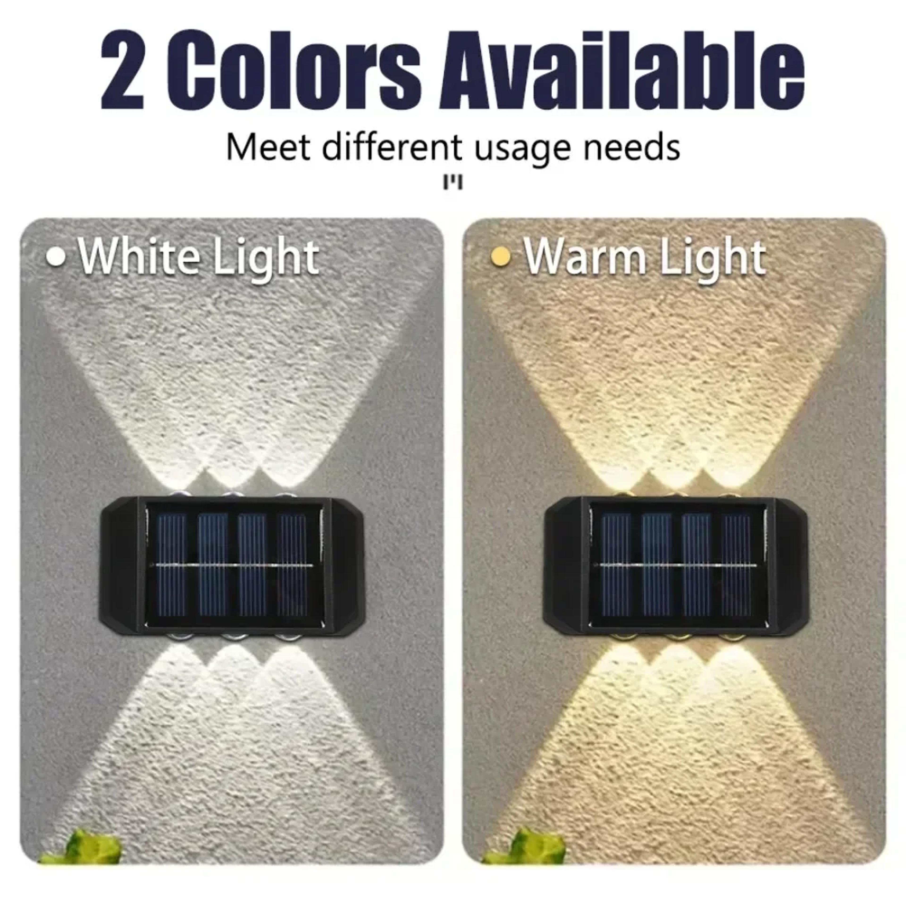 Solar LED Wall Light IP65 Waterproof Up Down Outdoor Safety Lighting 2