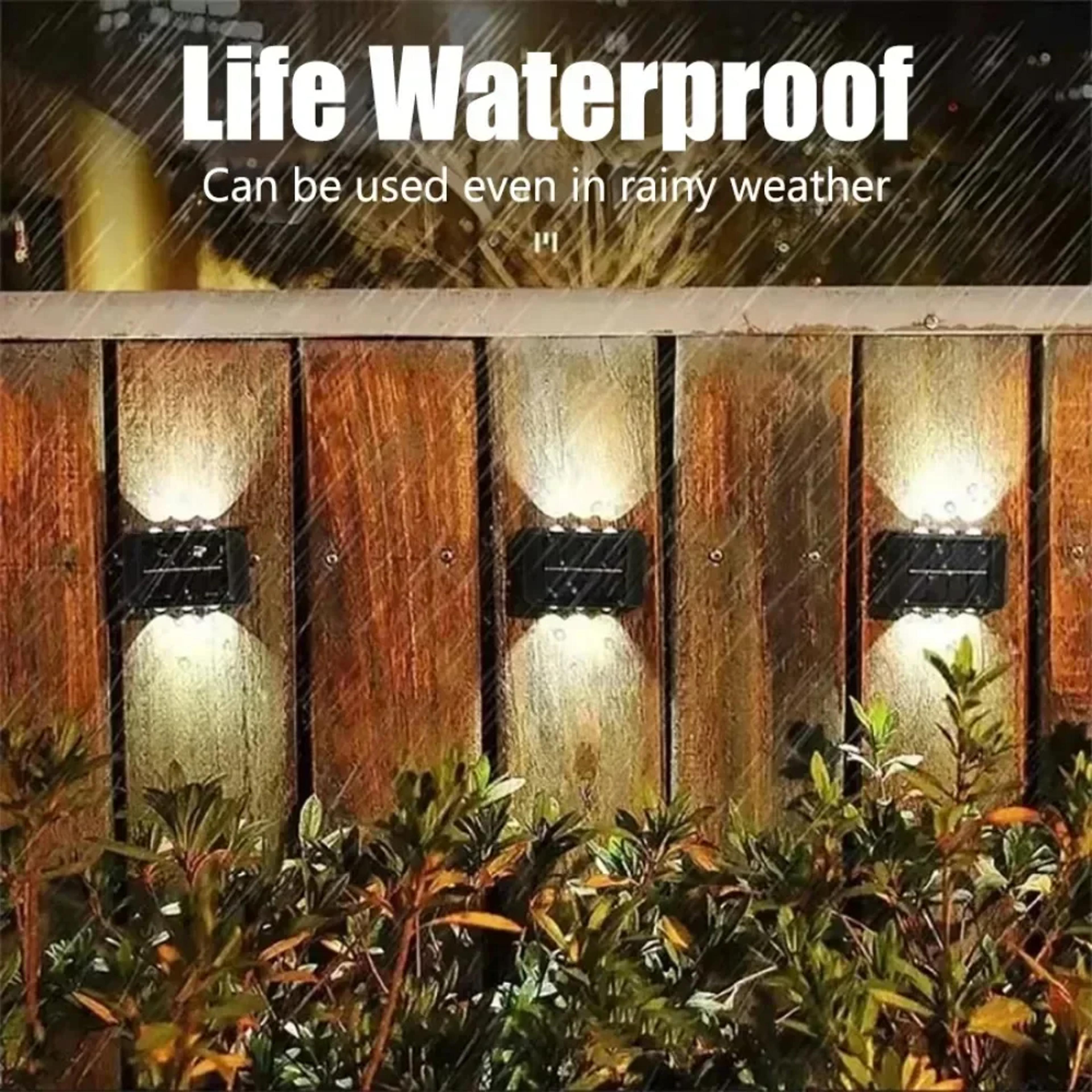 Solar LED Wall Light IP65 Waterproof Up Down Outdoor Safety Lighting 5