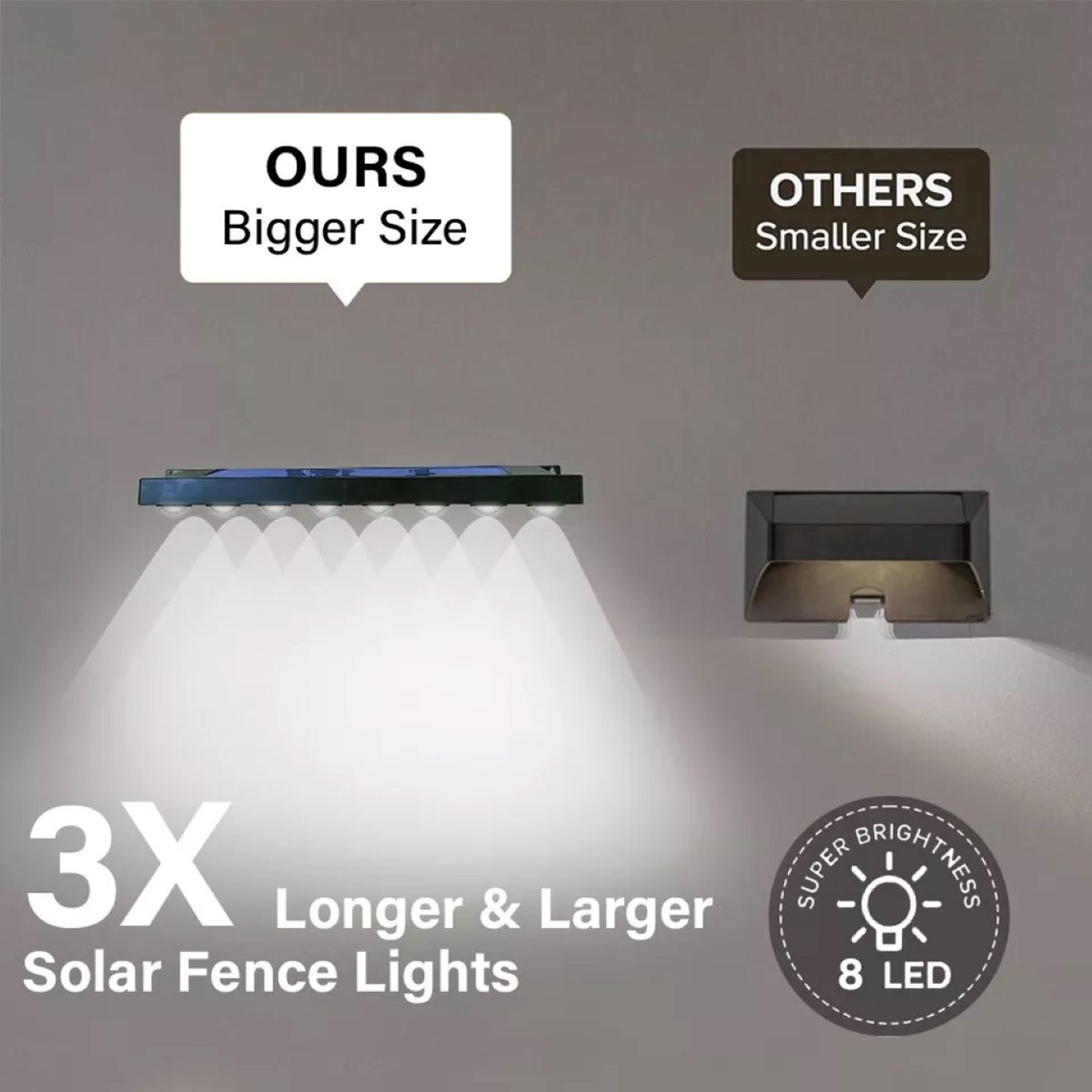 Solar Outdoor Wall Light With 4 Or 8 LEDs Warm Or White Light 5