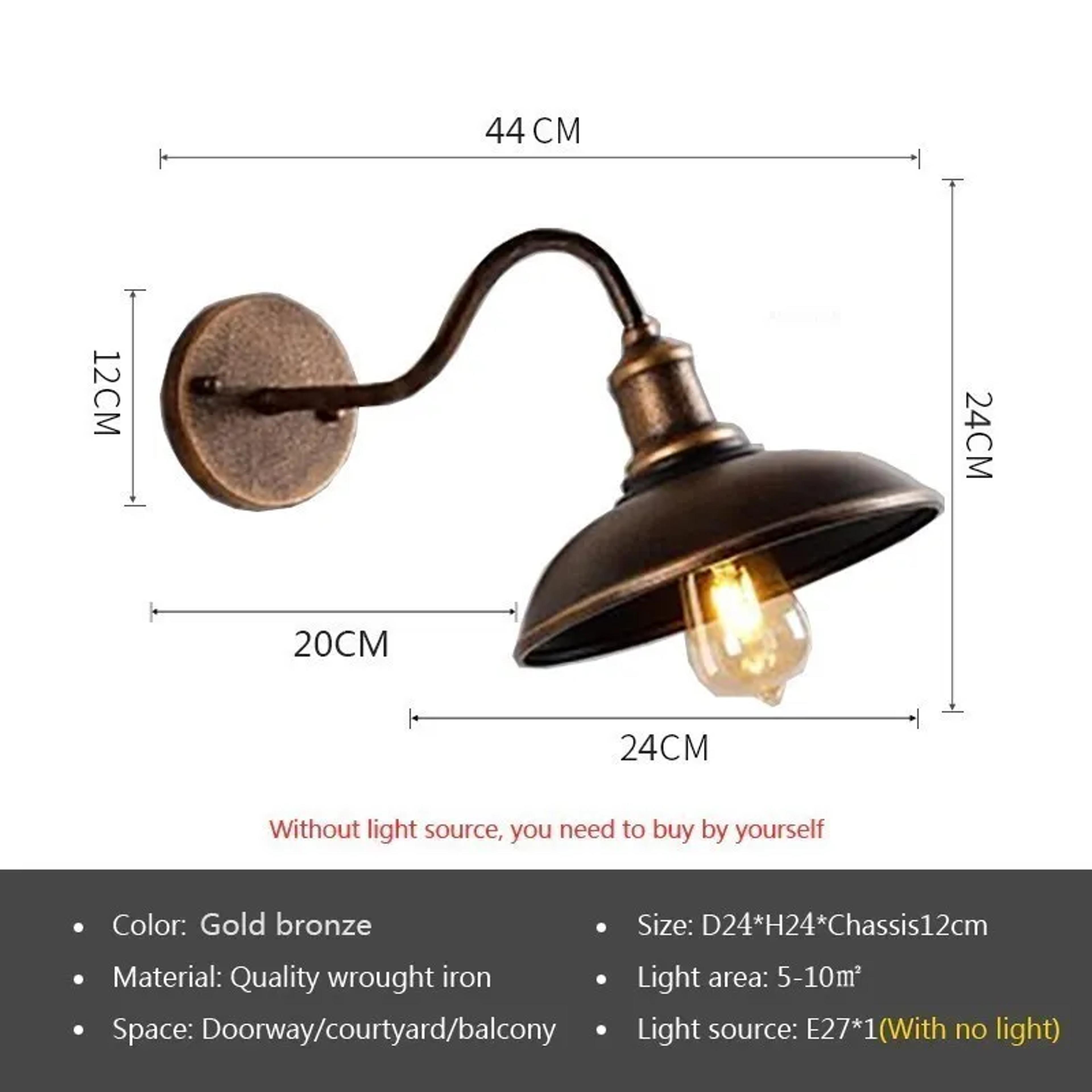 IP65 Outdoor LED Wall Lamp E27 Iron Wall Sconce 6