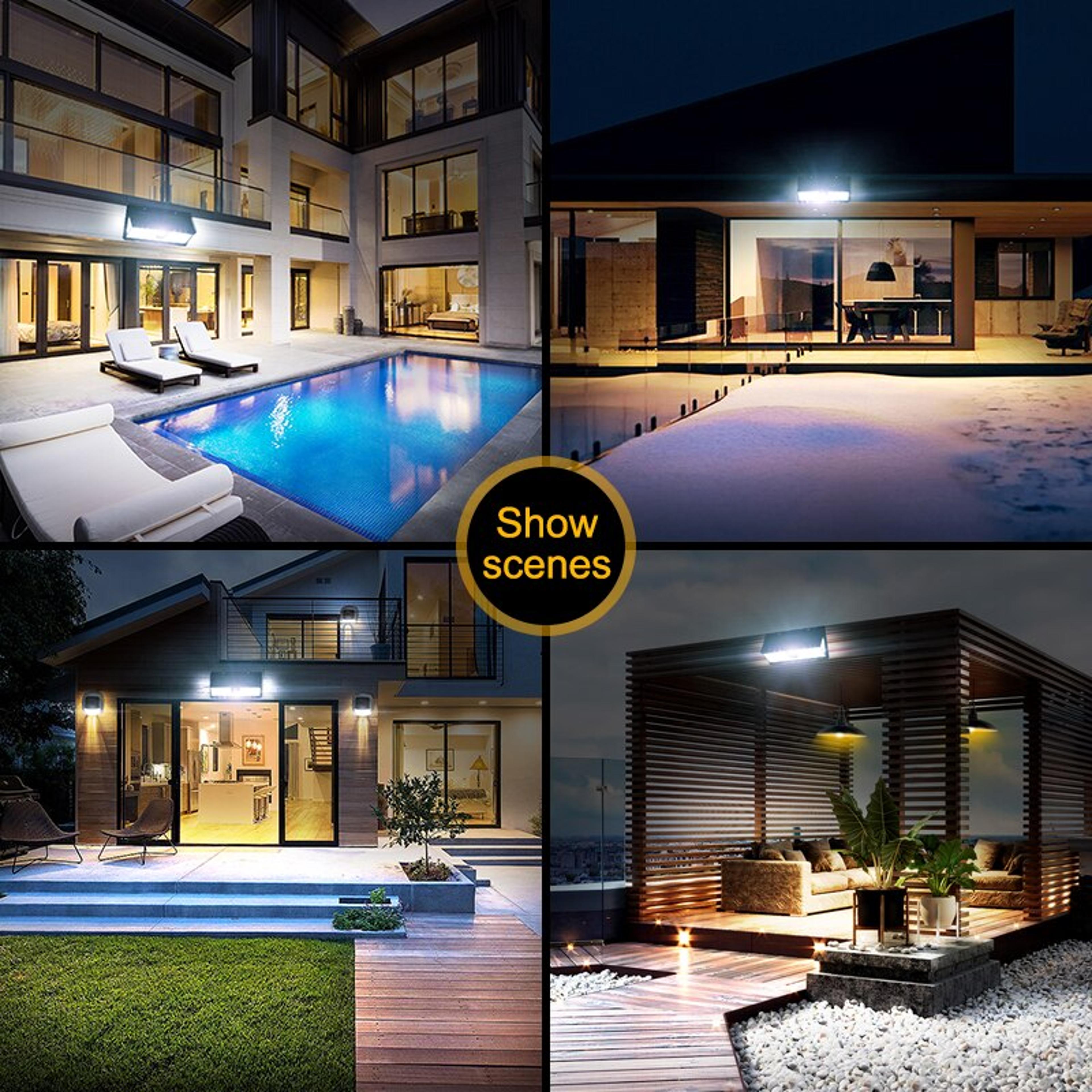 190 LED Solar Motion Sensor Wall Light With 4 Lighting Modes And IP65 Protection 5