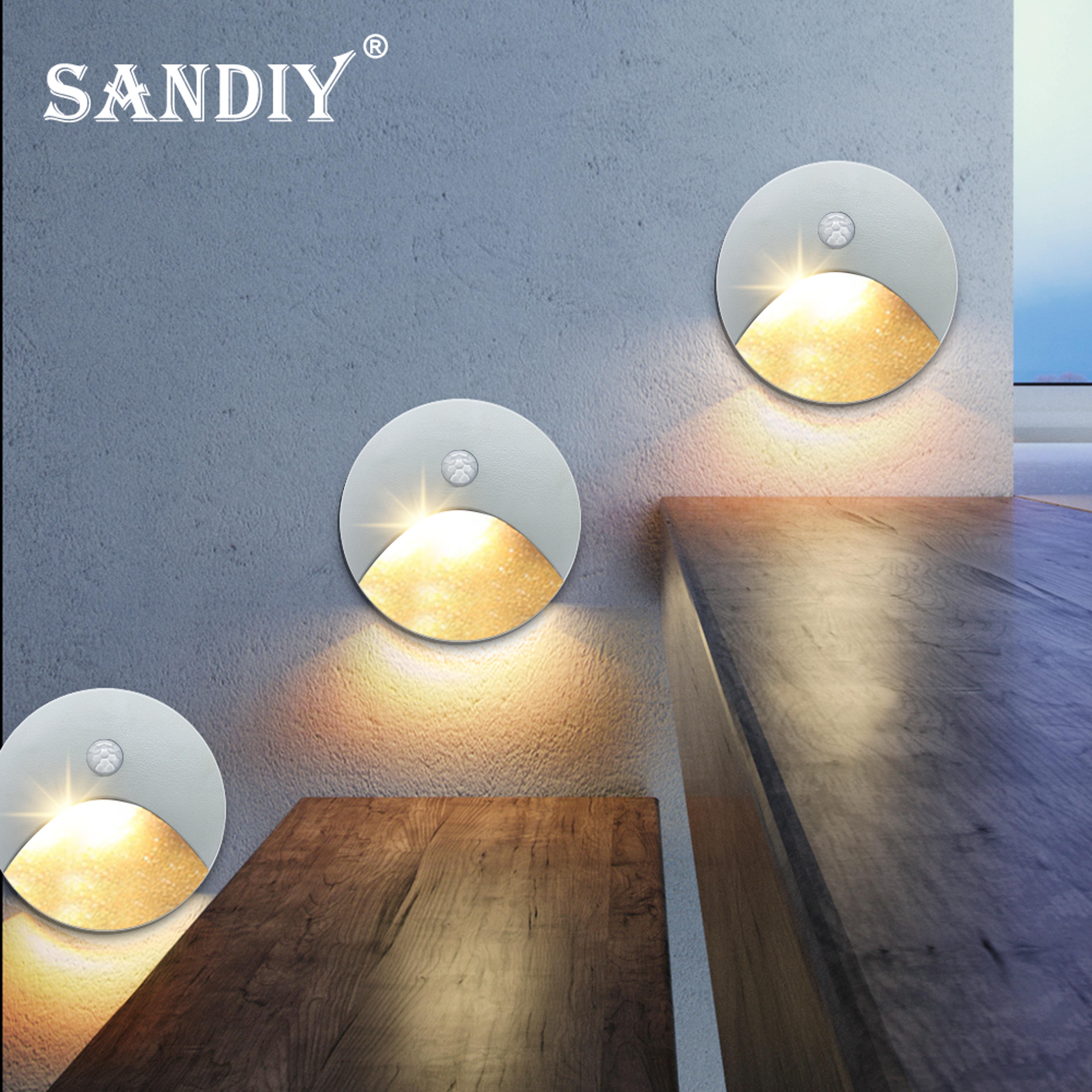 Recessed LED Outdoor Step Light With Sensor IP65 Waterproof Wall Lamp 2