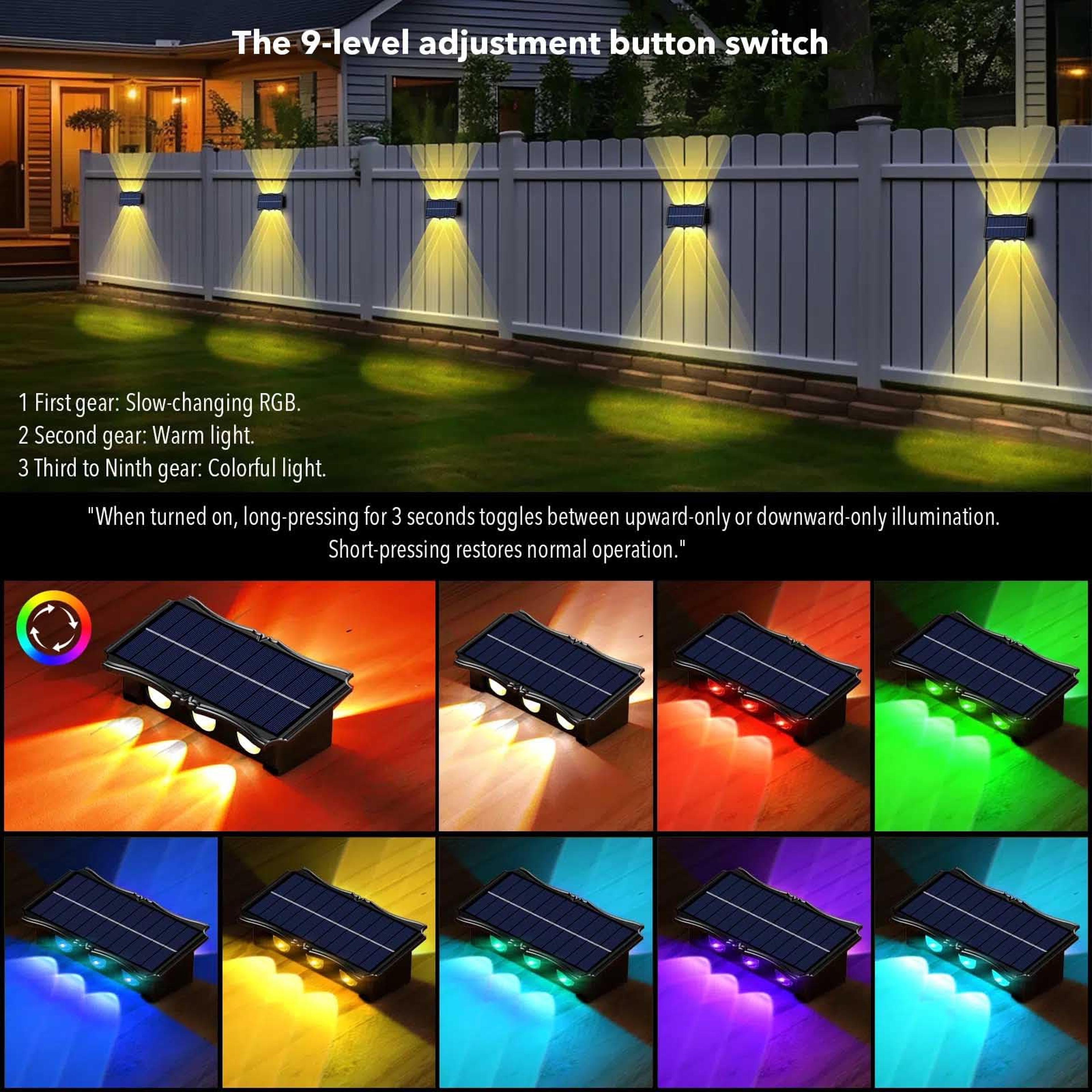 Outdoor Solar LED Wall Light IP65 Waterproof Up And Down Garden Lighting 3