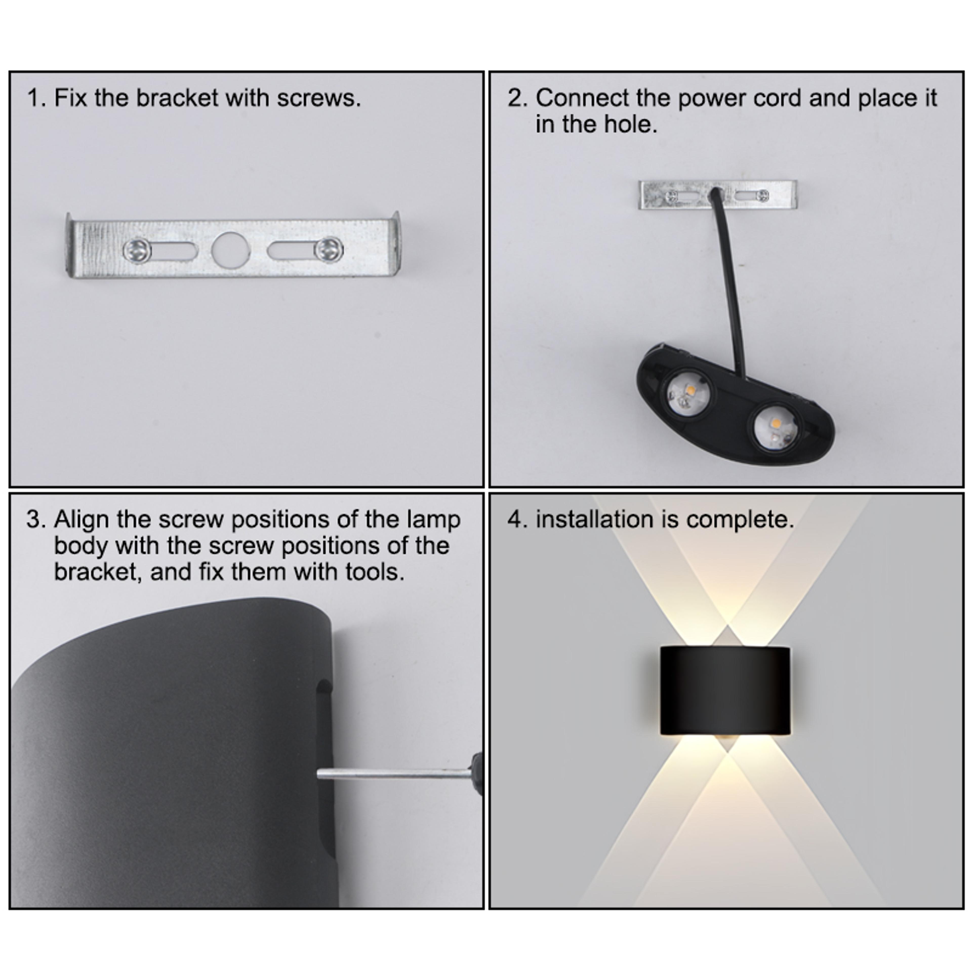 LED Up And Down Wall Lamp Moisture Resistant Modern Indoor Outdoor Lighting 5