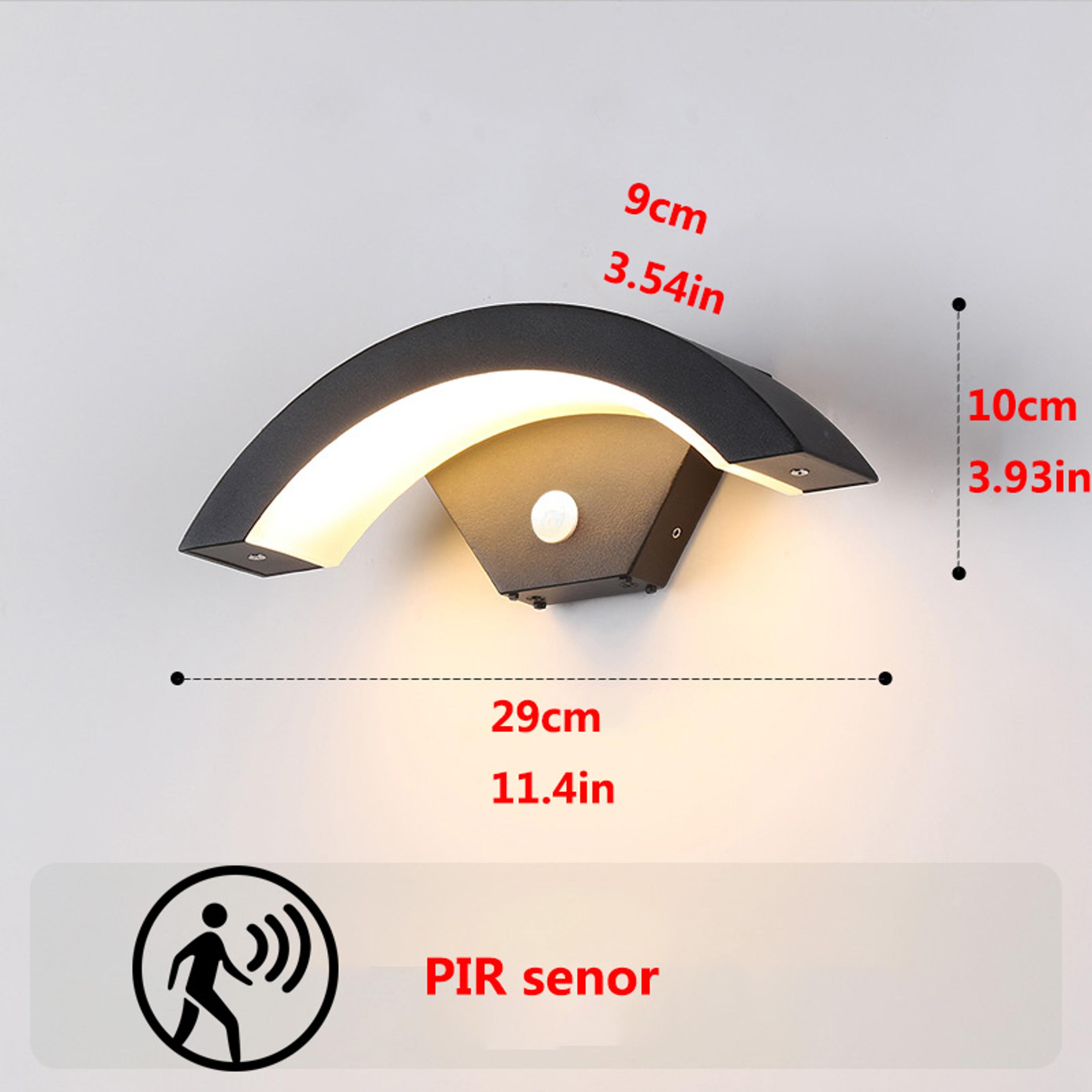 Modern LED Outdoor Wall Light With PIR Motion Sensor IP65 Aluminum Design 5