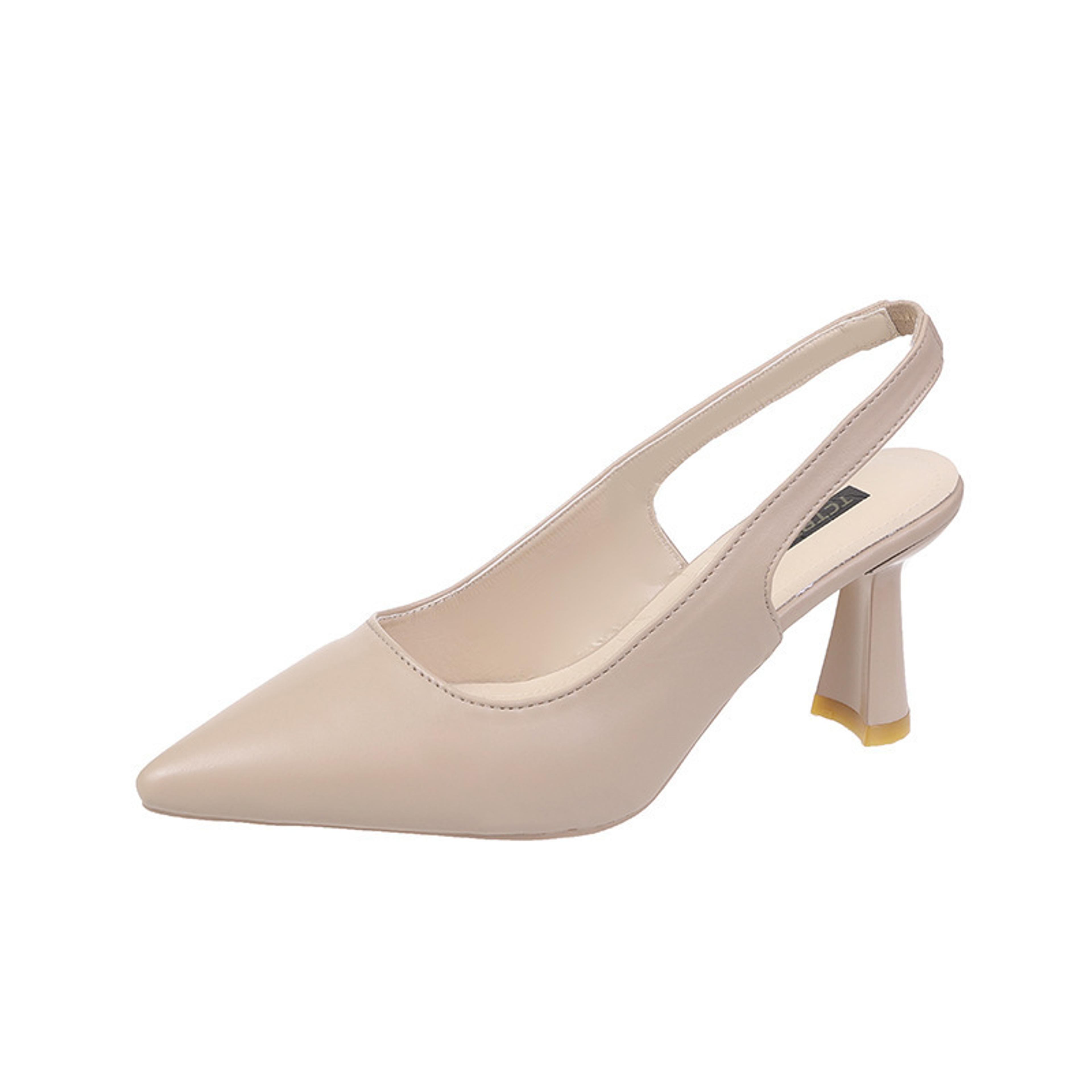 Pointed Toe Slingback Stiletto Heels With PU Upper And SlipOn Design 0
