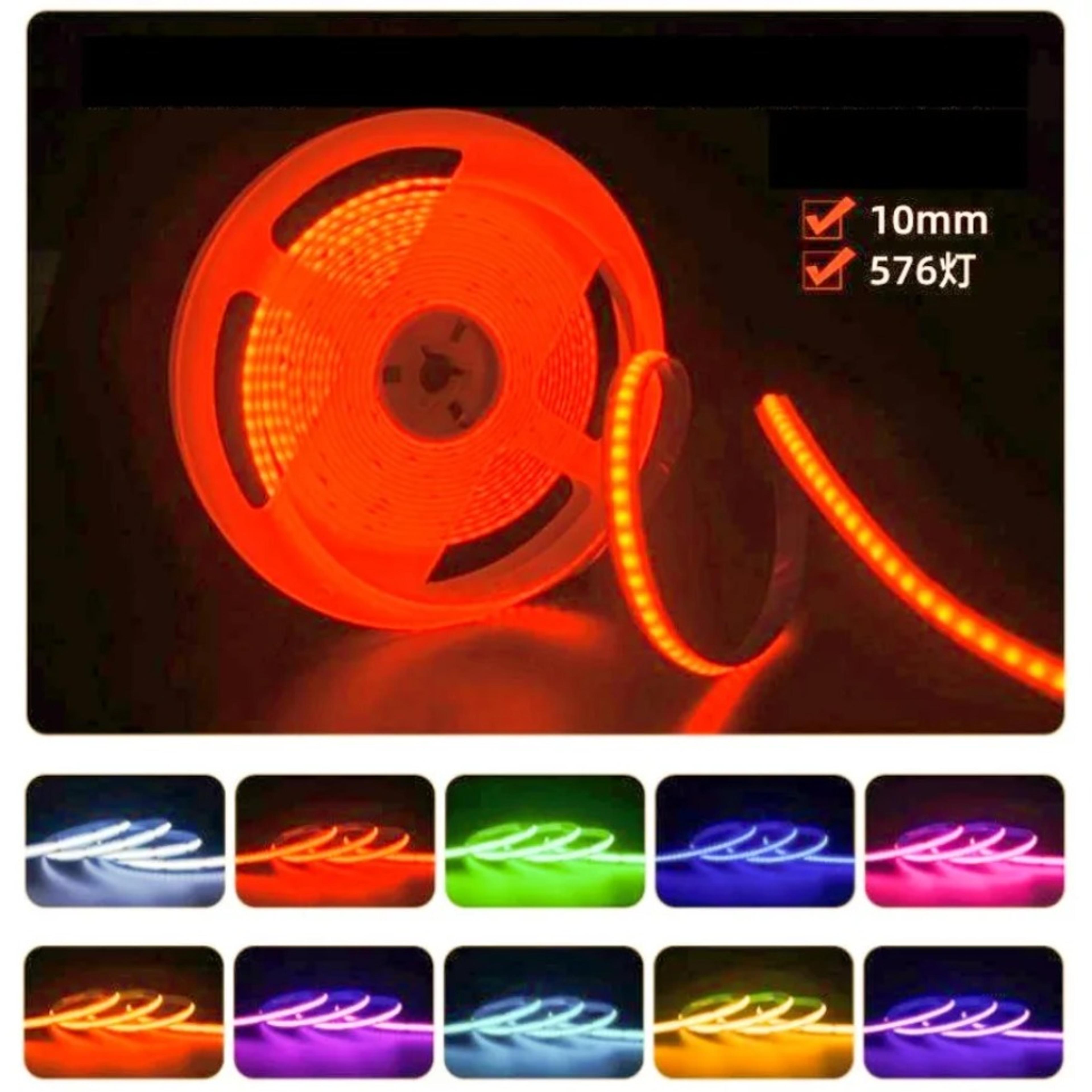 RGB COB LED Strip 576 LEDs Per Meter High Density Flexible Tape Light 12V 24V 2