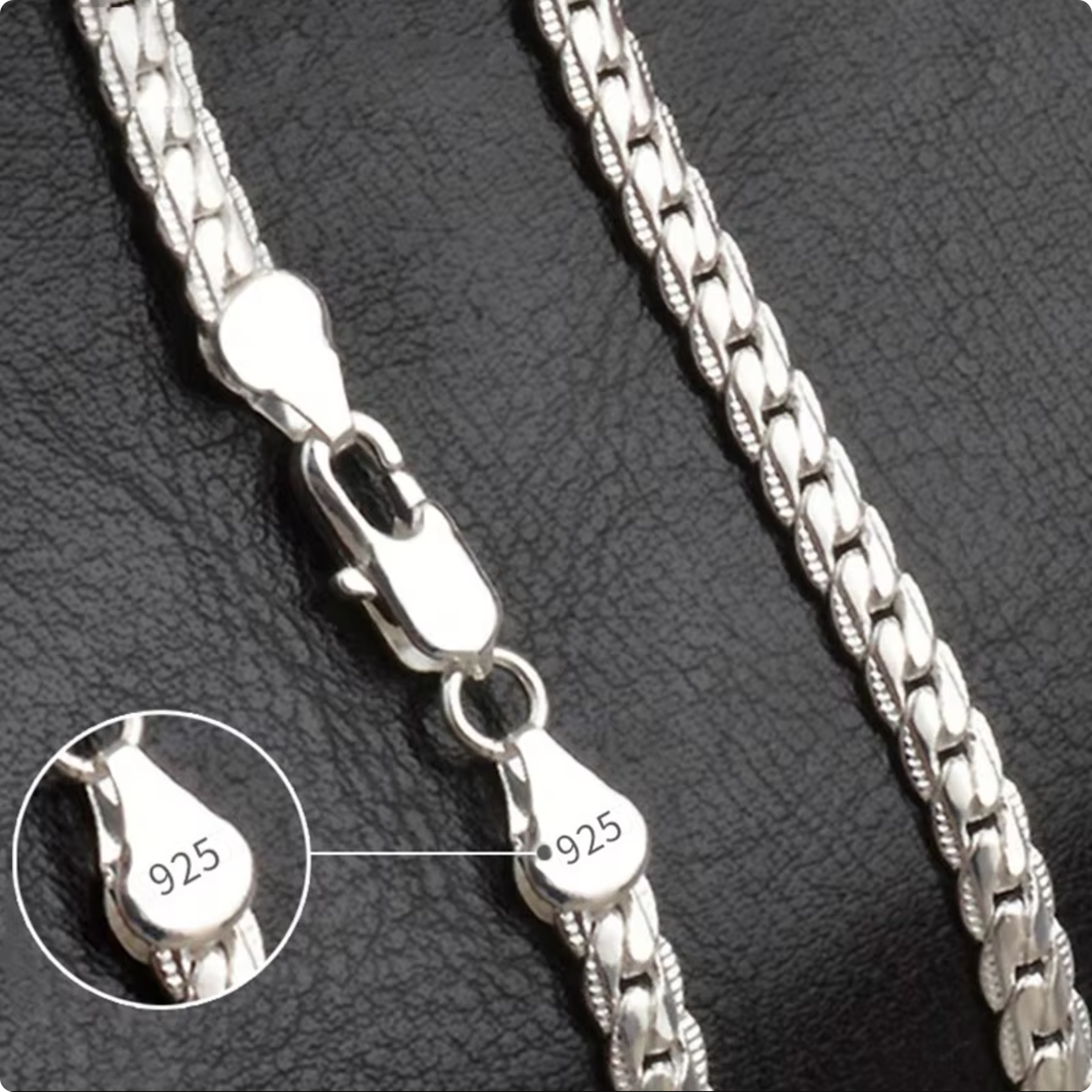 925 Sterling Silver 6mm Link Chain Necklace For Men And Women 2