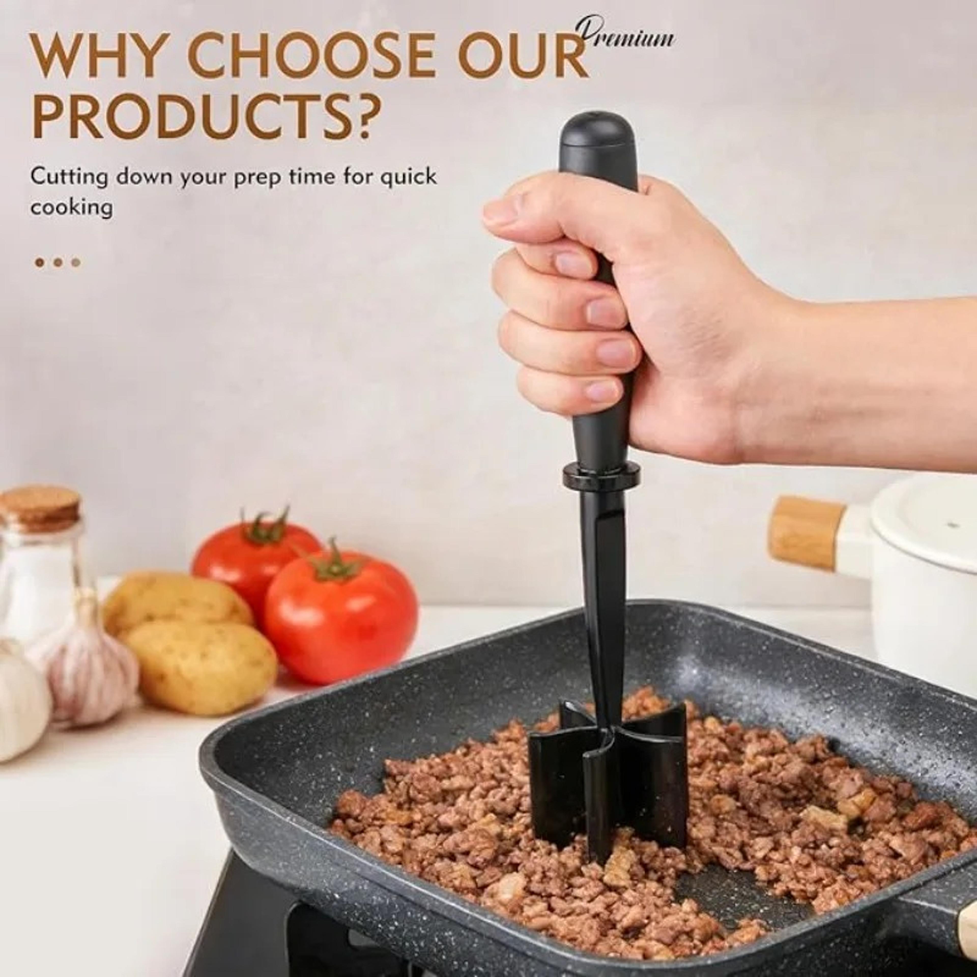 Manual Meat Chopper Multifunctional Handheld Masher Shredder And Kitchen Mixing Tool 2