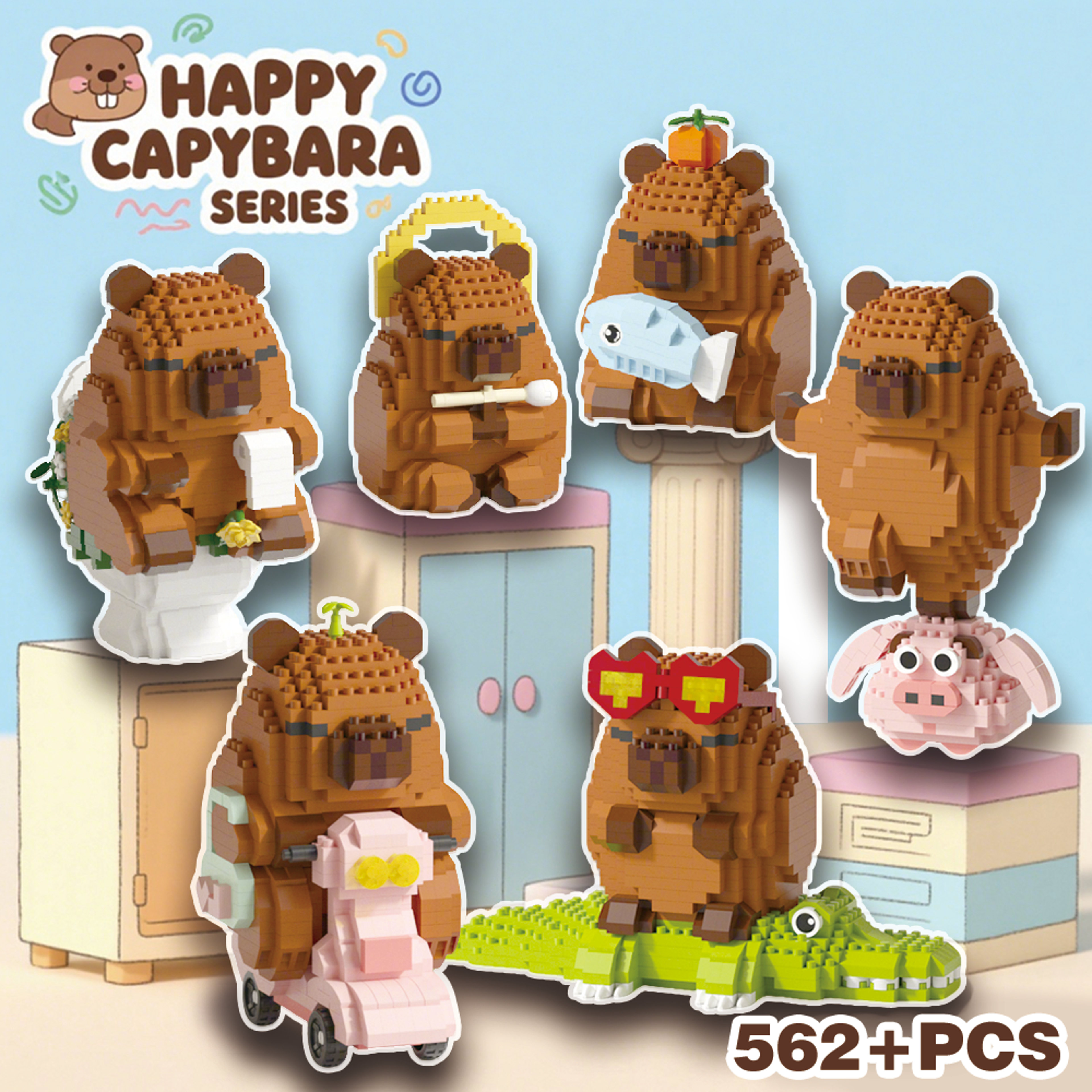 Capybara Micro Building Blocks DIY SelfLocking Model Set 2