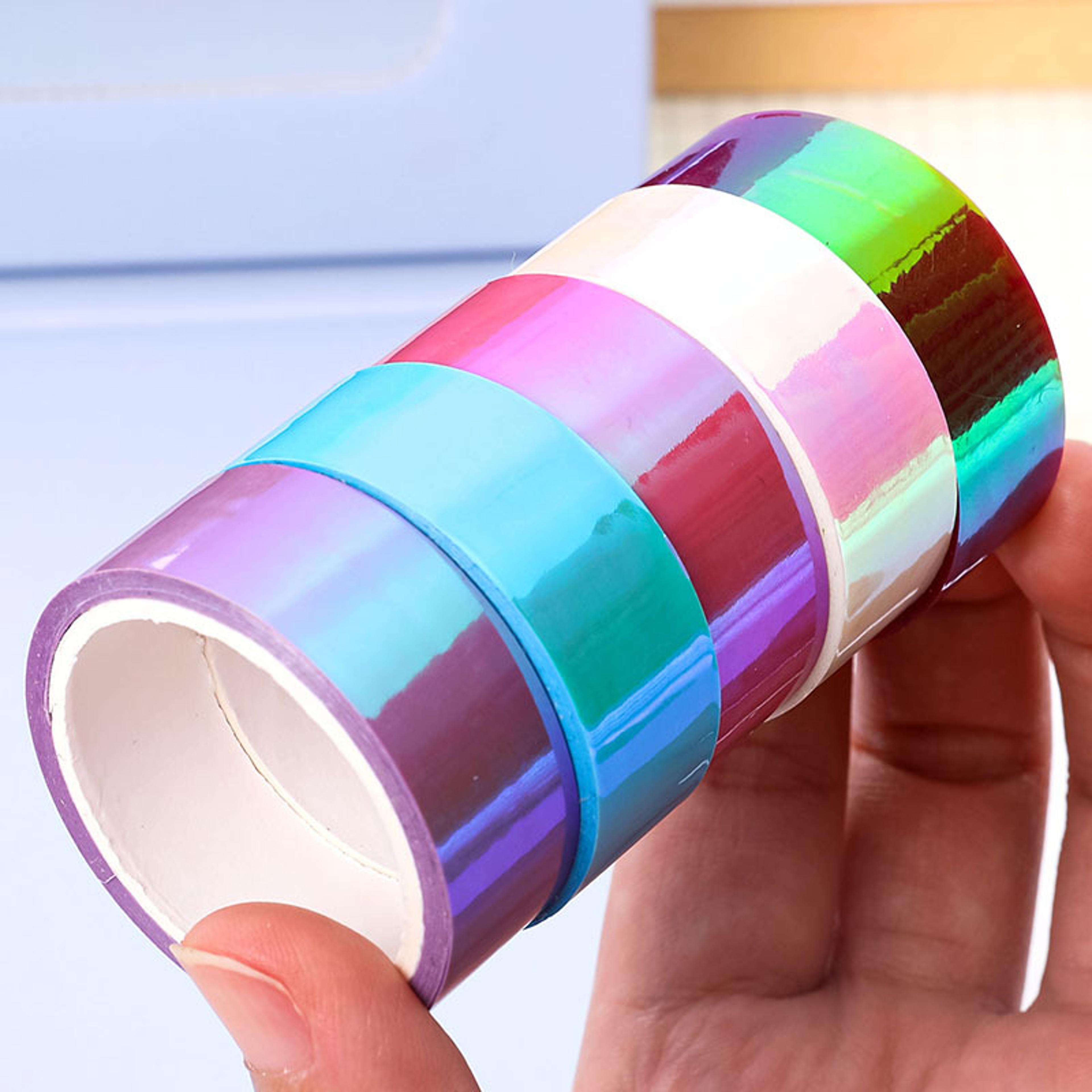6Piece Gradient Color Adhesive Tape Set For DIY Crafts And Gift Wrapping 3