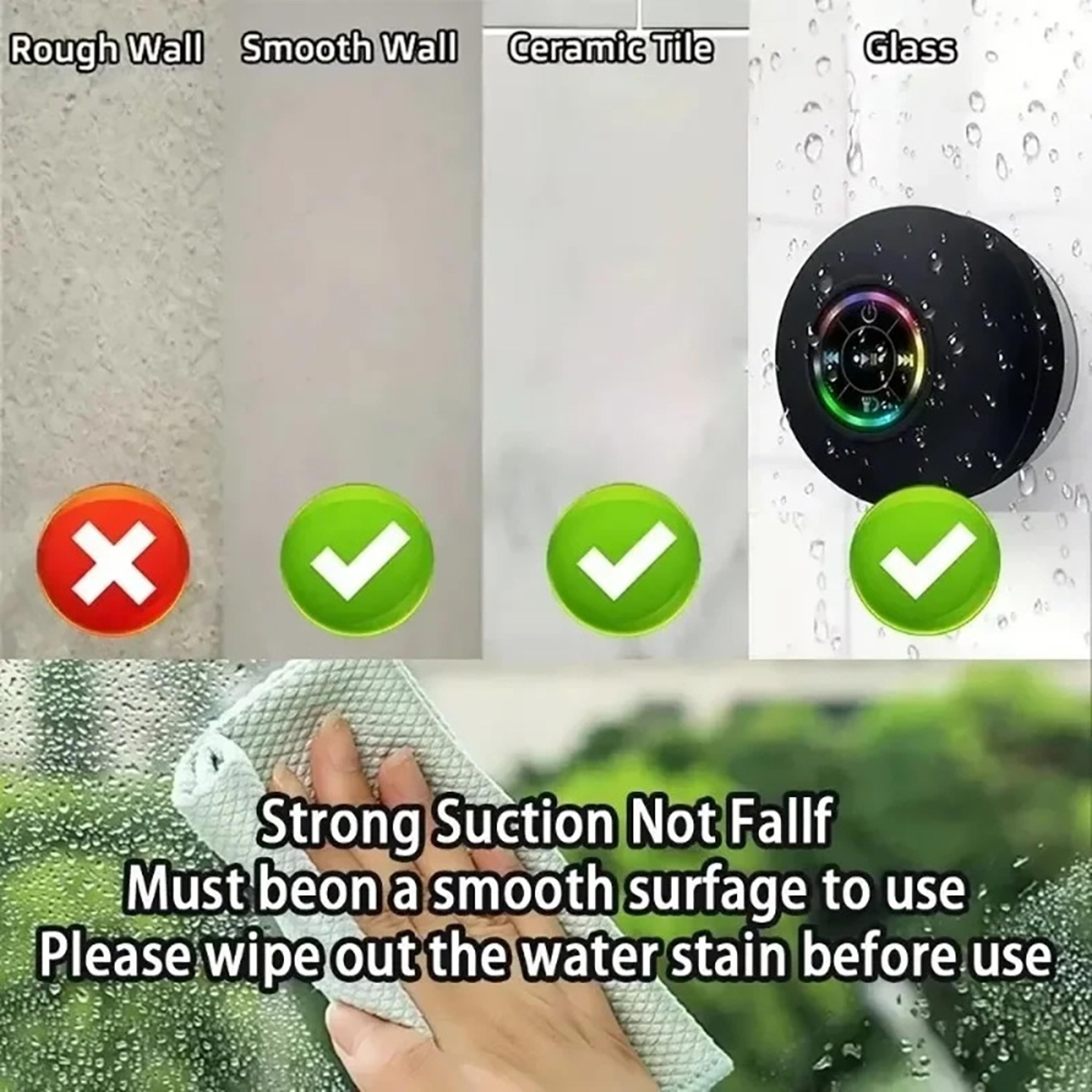 Portable Bluetooth Speaker With IPX4 Waterproof Design Suction Cup And BuiltIn Microphone 3