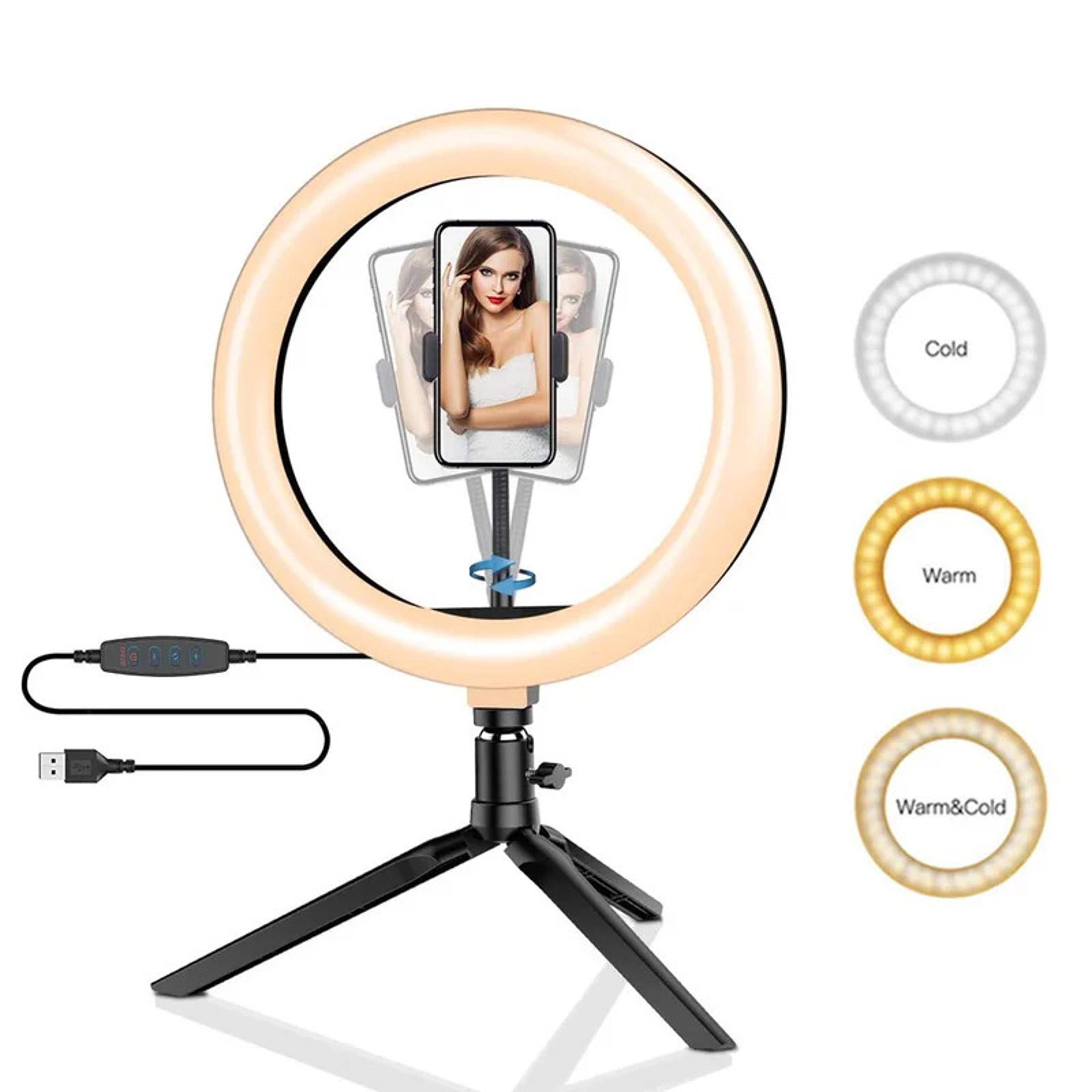 10Inch Dimmable LED Ring Light Kit With Tripod And Phone Holder 0