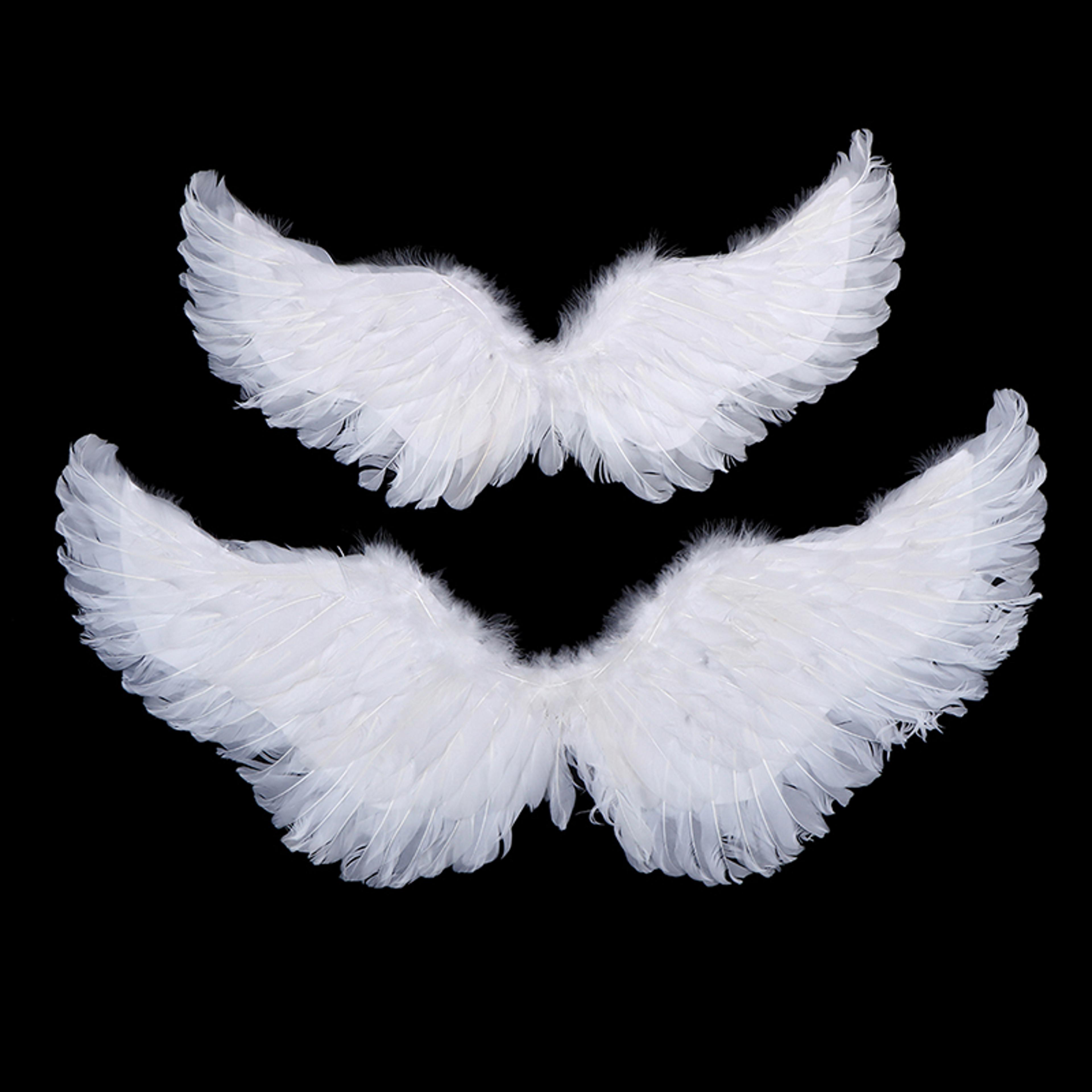 White Angel Feather Wings With Elastic Shoulder Straps For Kids And Adults 2