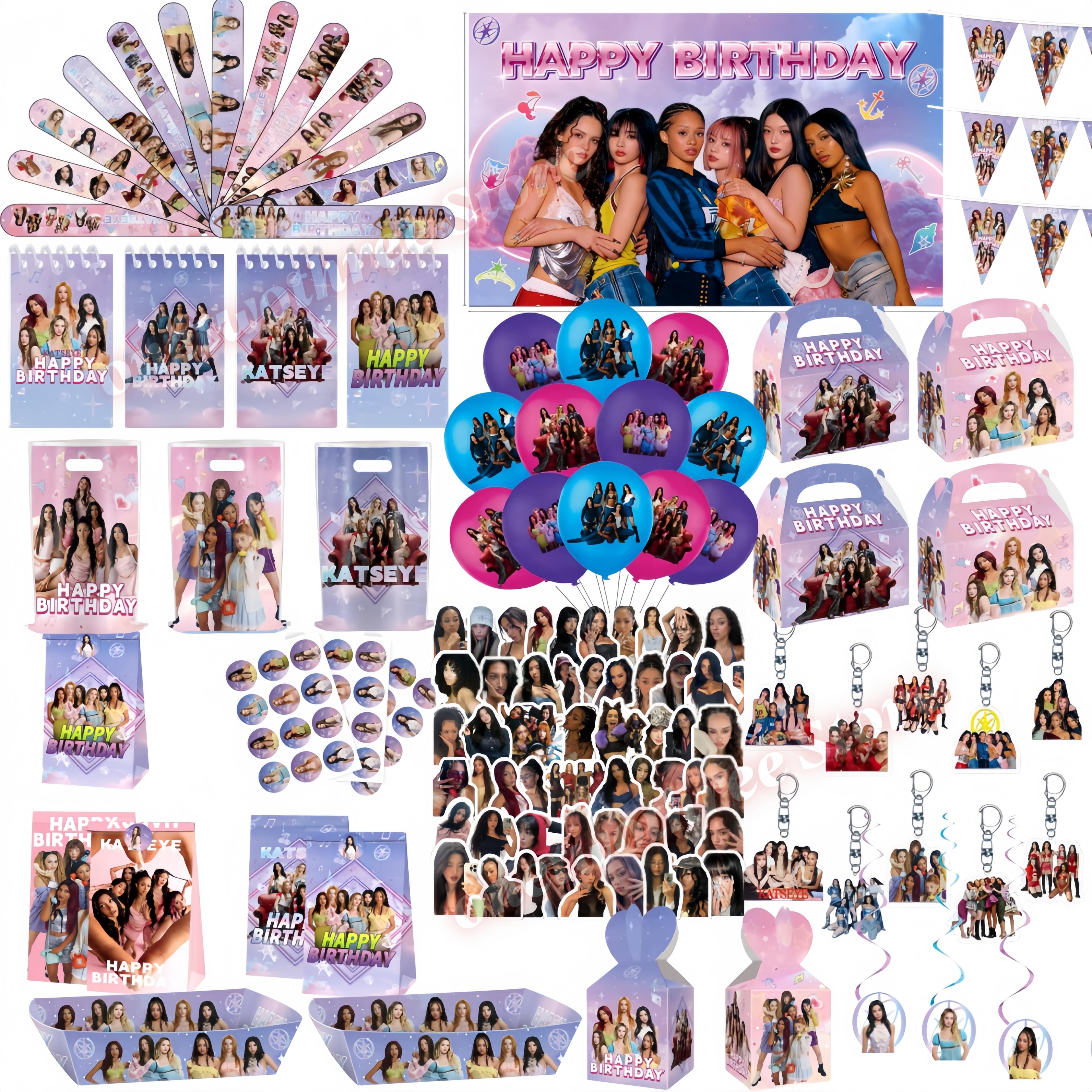 k-pop girl group birthday party favor and decoration set