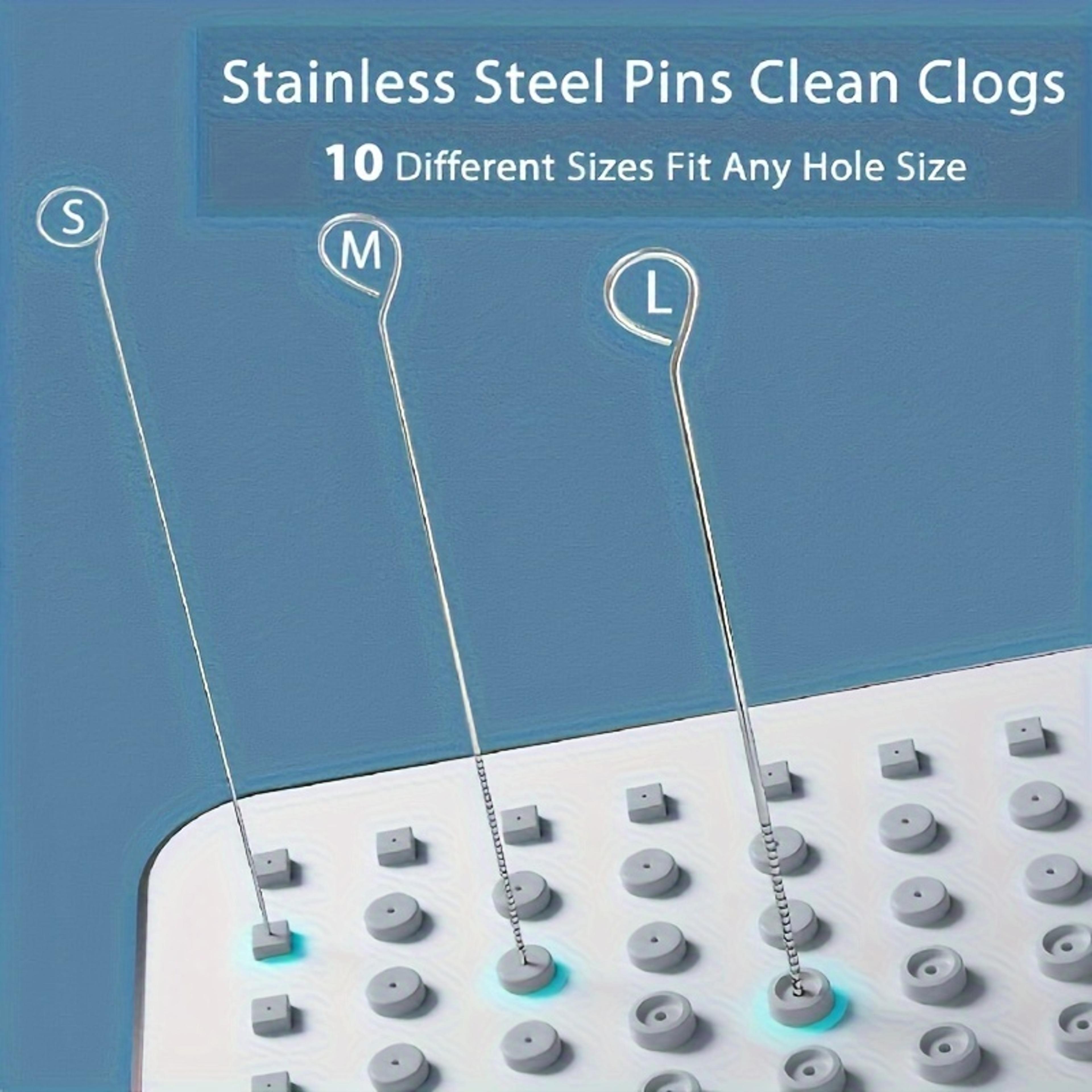 10Piece Stainless Steel Shower Head Cleaning Brush Set For Multiple Shower Head Sizes 2