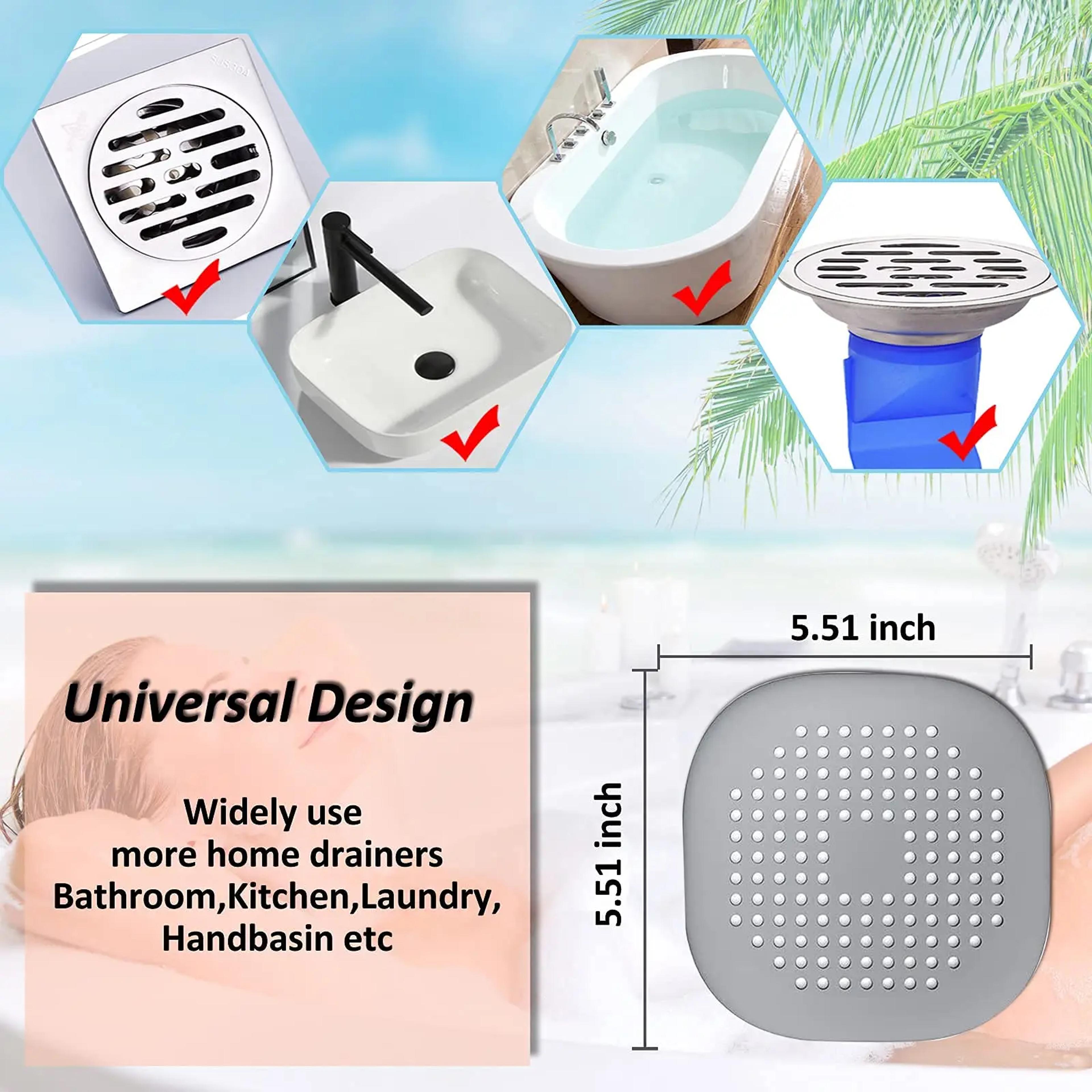 Silicone Shower Drain Hair Catcher With Suction Cups 5