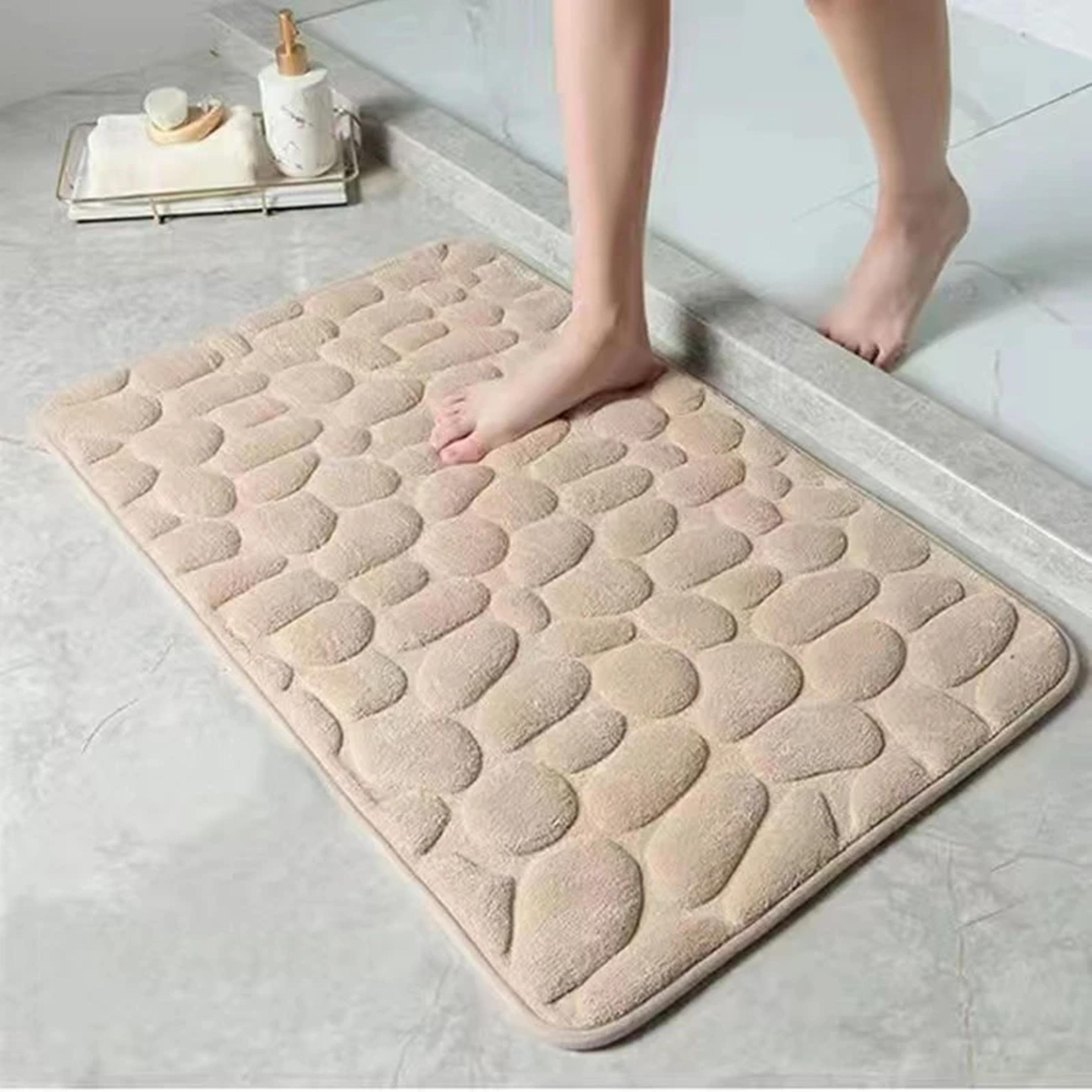 3D Cobblestone Bathroom Mat Absorbent QuickDrying MachineWashable Floor Mat 8