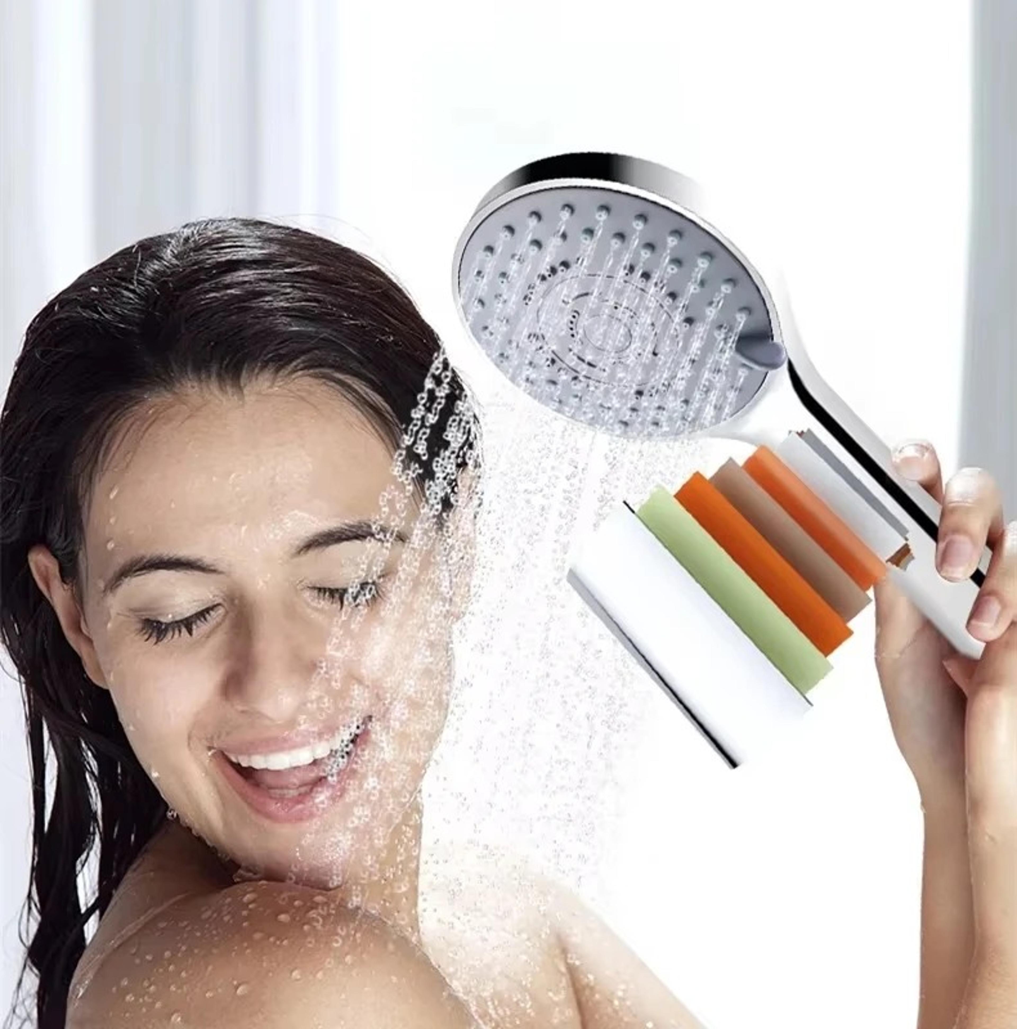 Handheld Shower Head 3Piece Set With 5Speed Large Panel Design 3