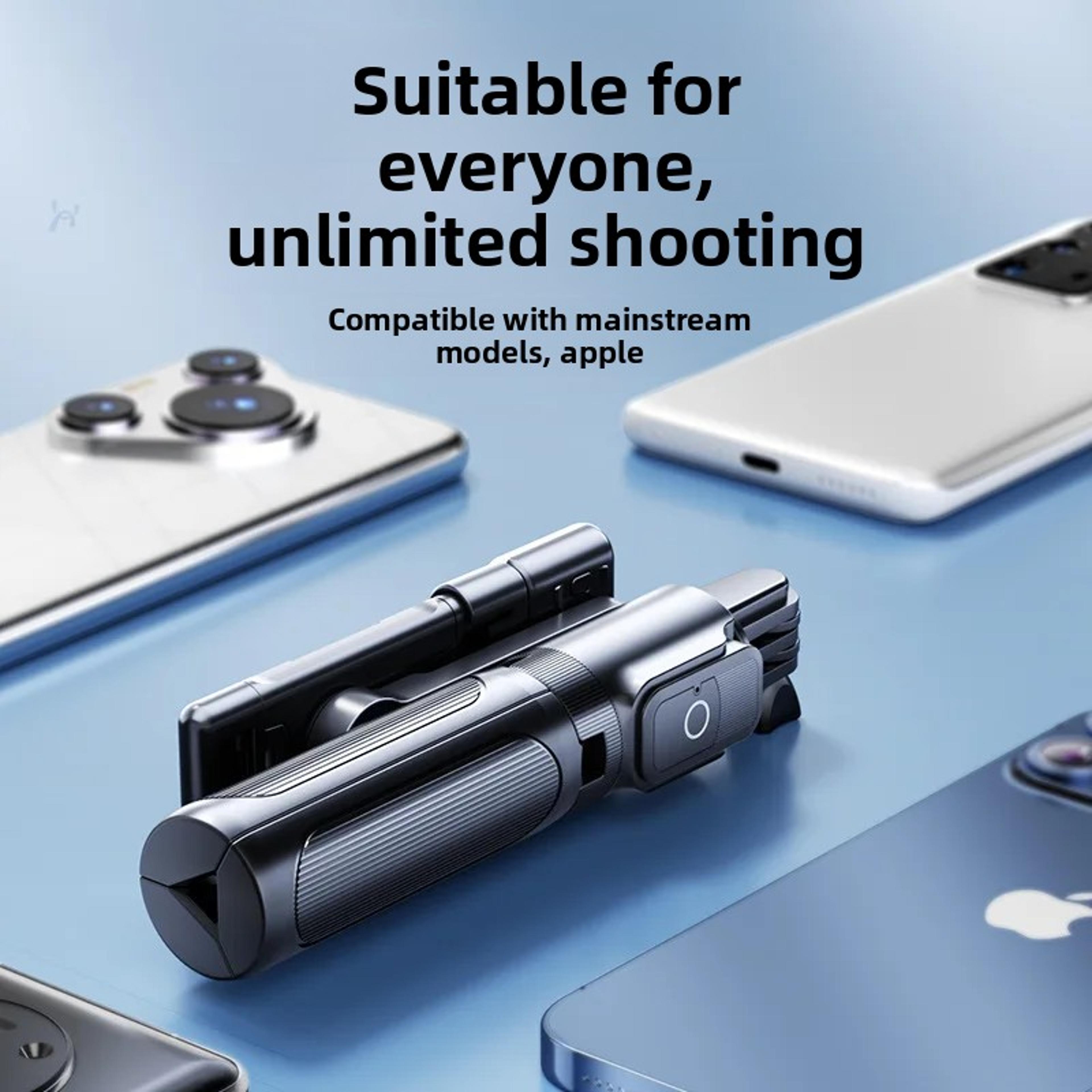 Foldable Bluetooth Selfie Stick Tripod With Smartphone Holder 3