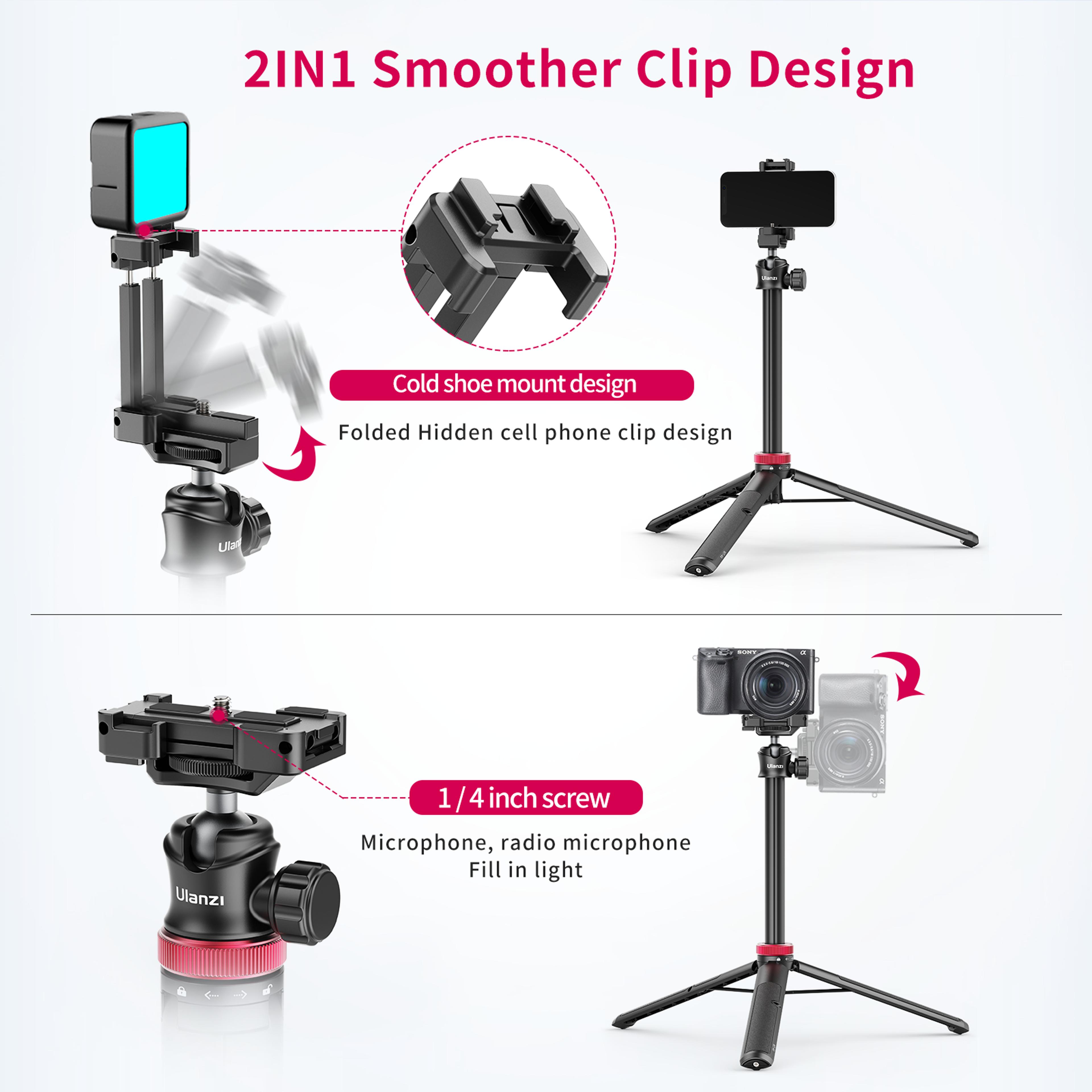 Extendable Selfie Stick Tripod With Phone Clamp And 360 Degree Rotating Head 3