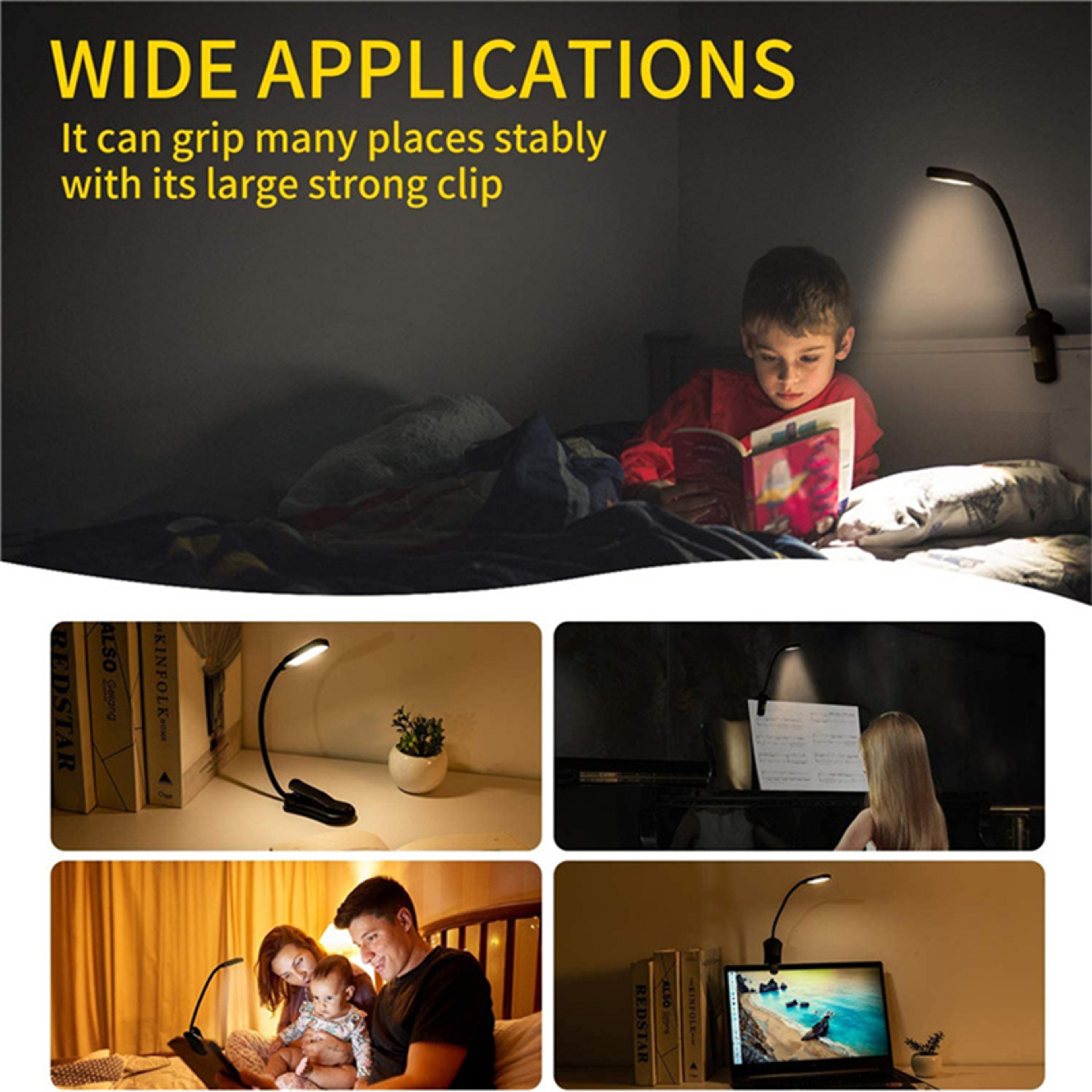 Rechargeable Book Light With 7 LEDs 3 Color Temperatures And Flexible Gooseneck 5