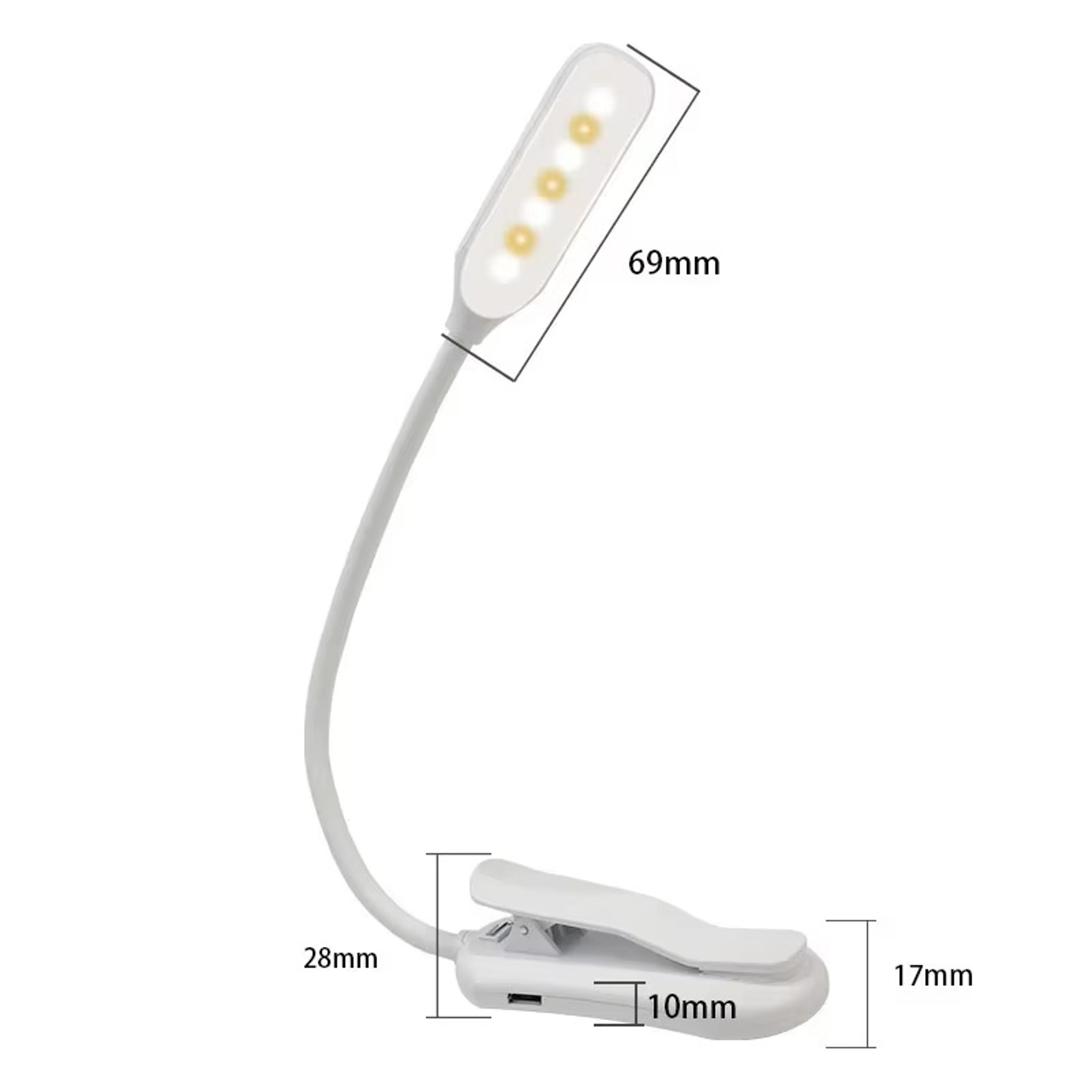 Rechargeable Book Light With 7 LEDs 3 Color Temperatures And Flexible Gooseneck 6