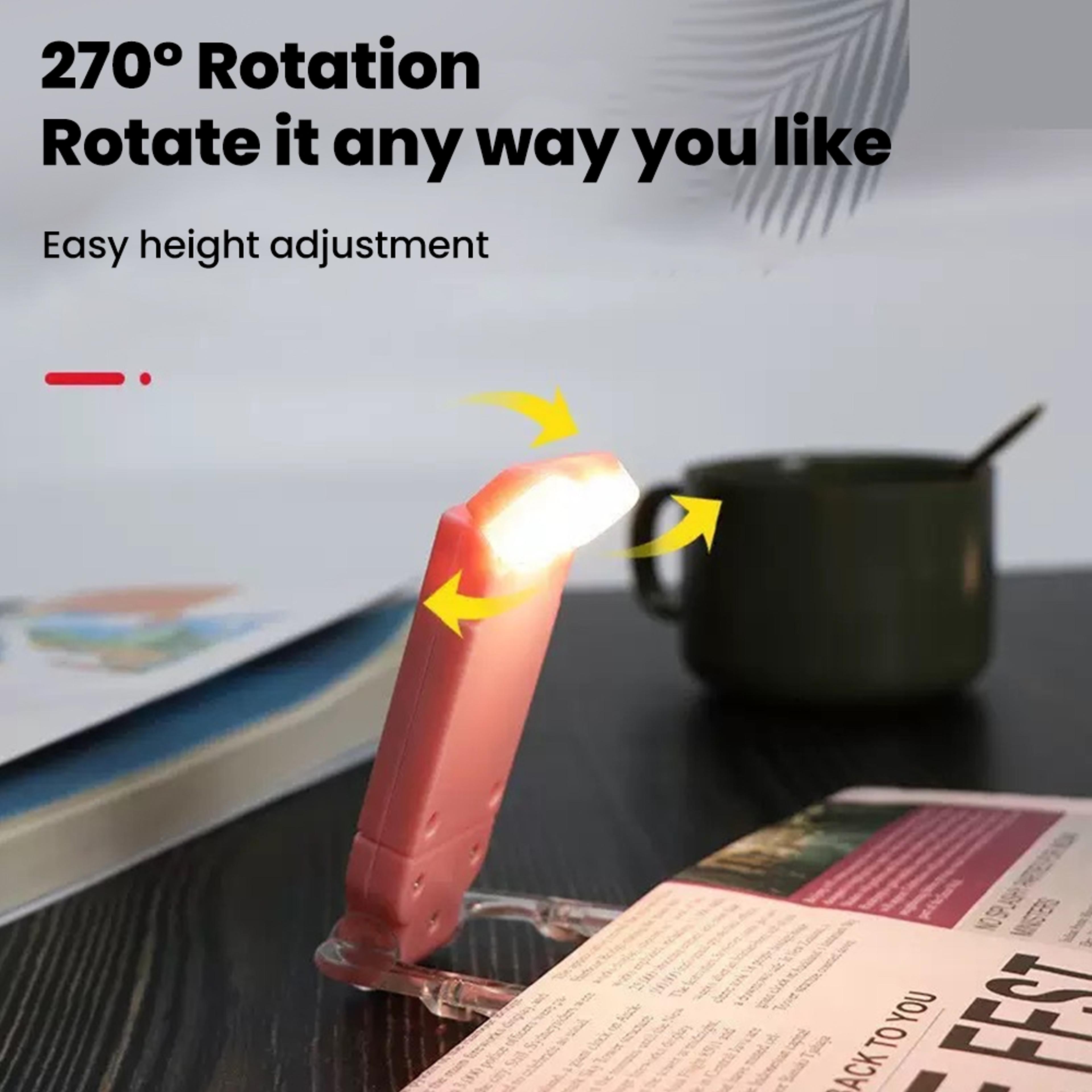 Portable Rechargeable LED Clip On Book Light With 3 Color Dimmable Lighting 3