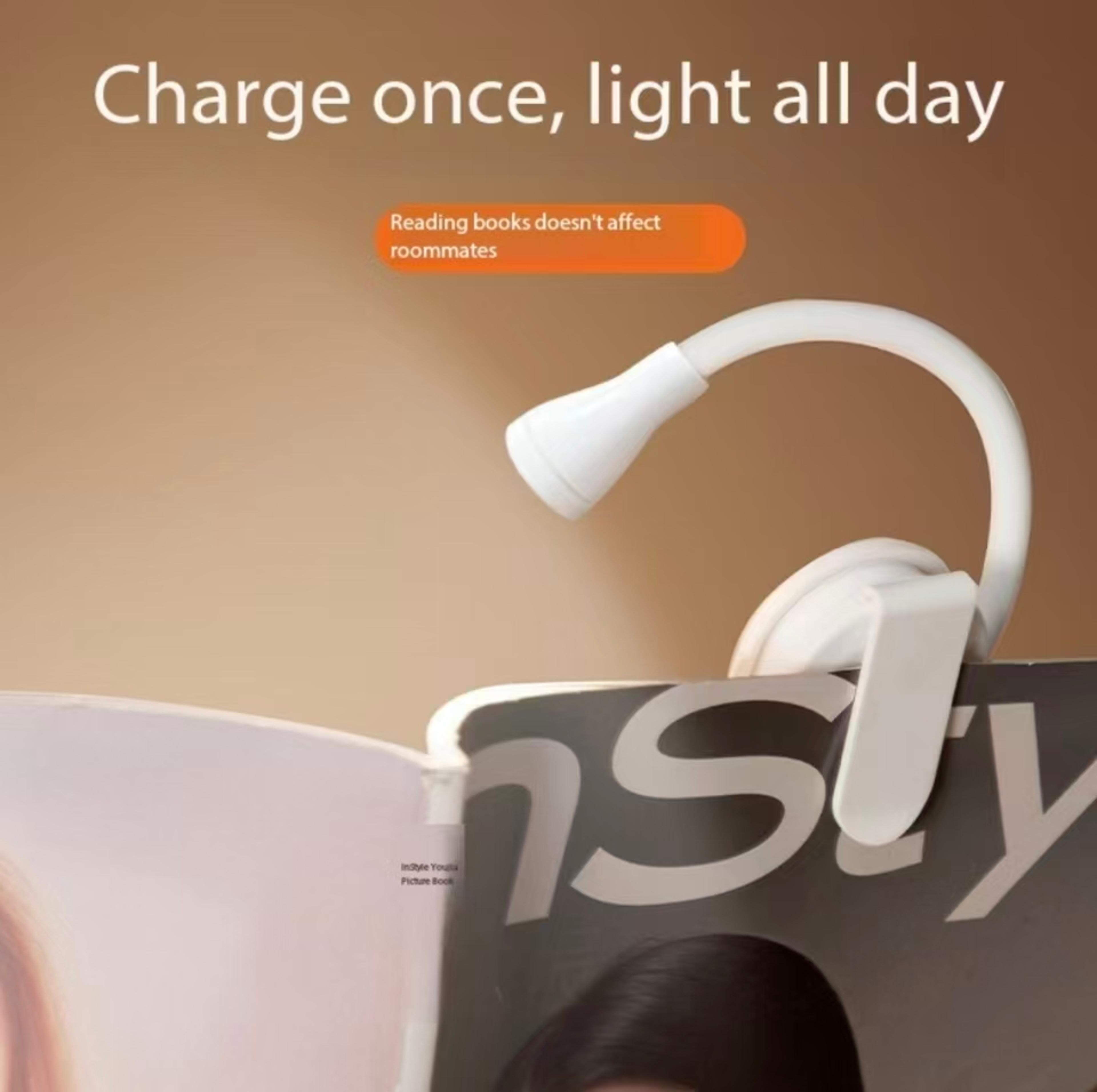 Mini LED Book Light With Adjustable Clip Stepless Dimming And 3 Light Colors 1