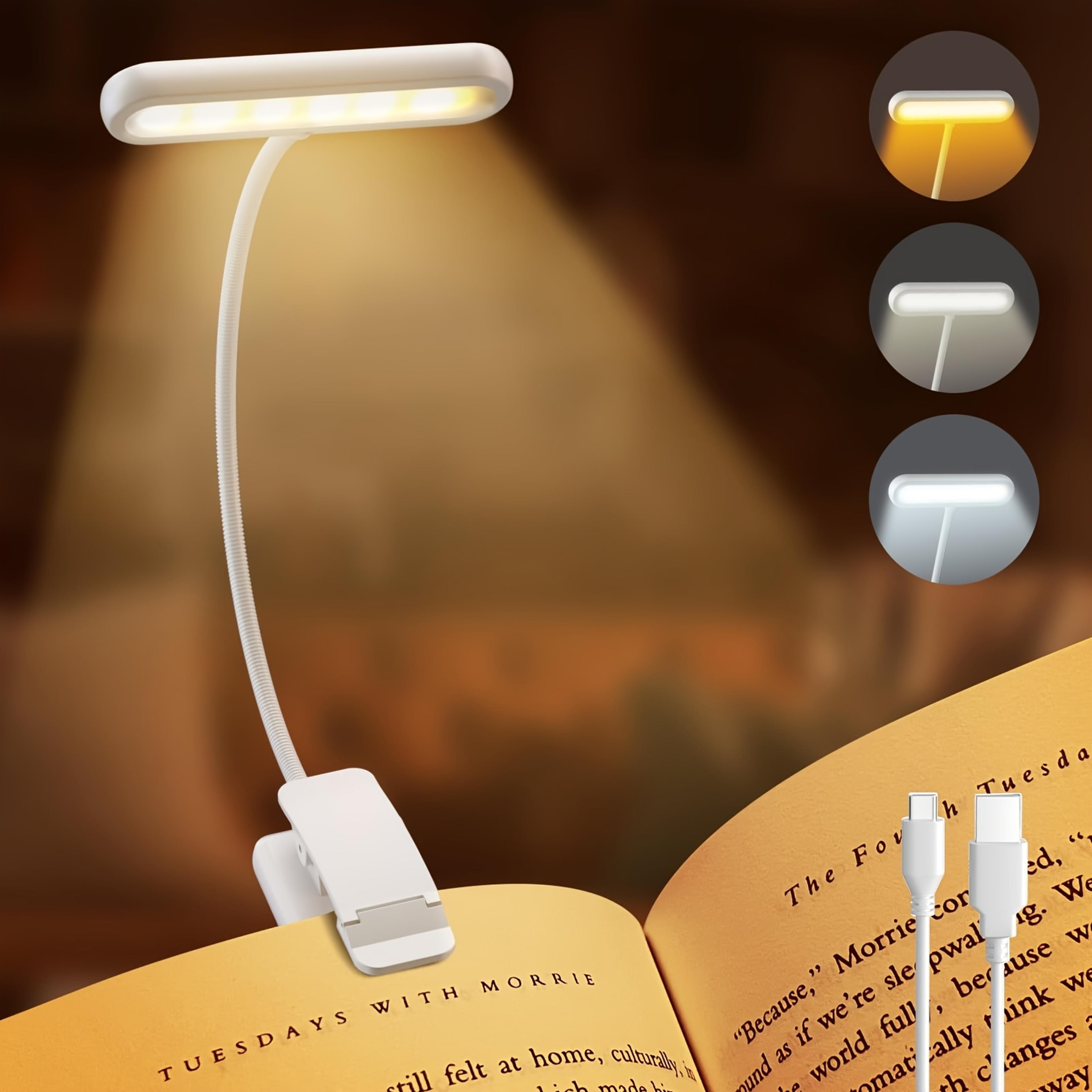 USB Rechargeable Book Light With 3 Color LED Clamp For Bed And Study Desk 3
