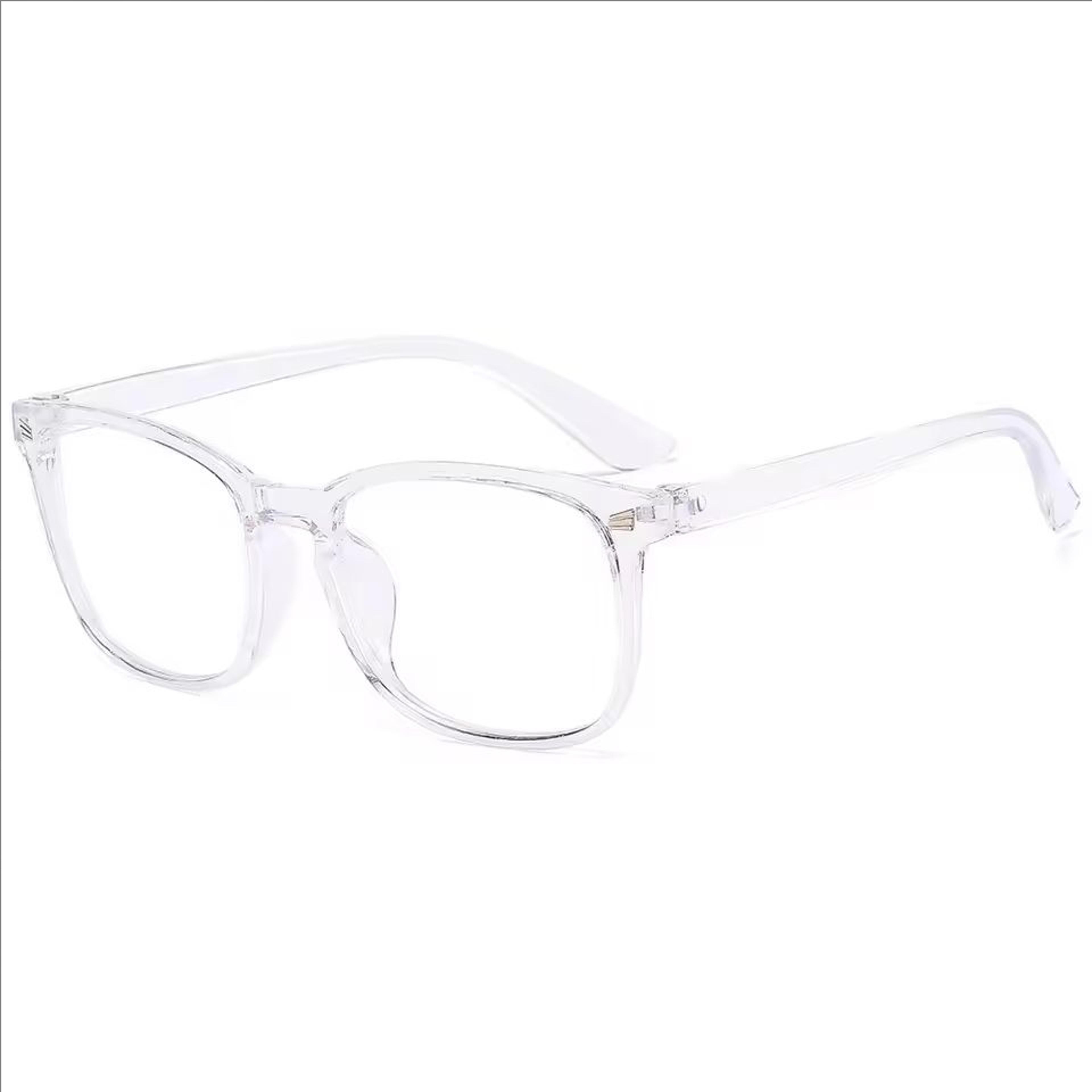 Blue Light Blocking Rectangle Glasses With Transparent Plastic Lenses 4