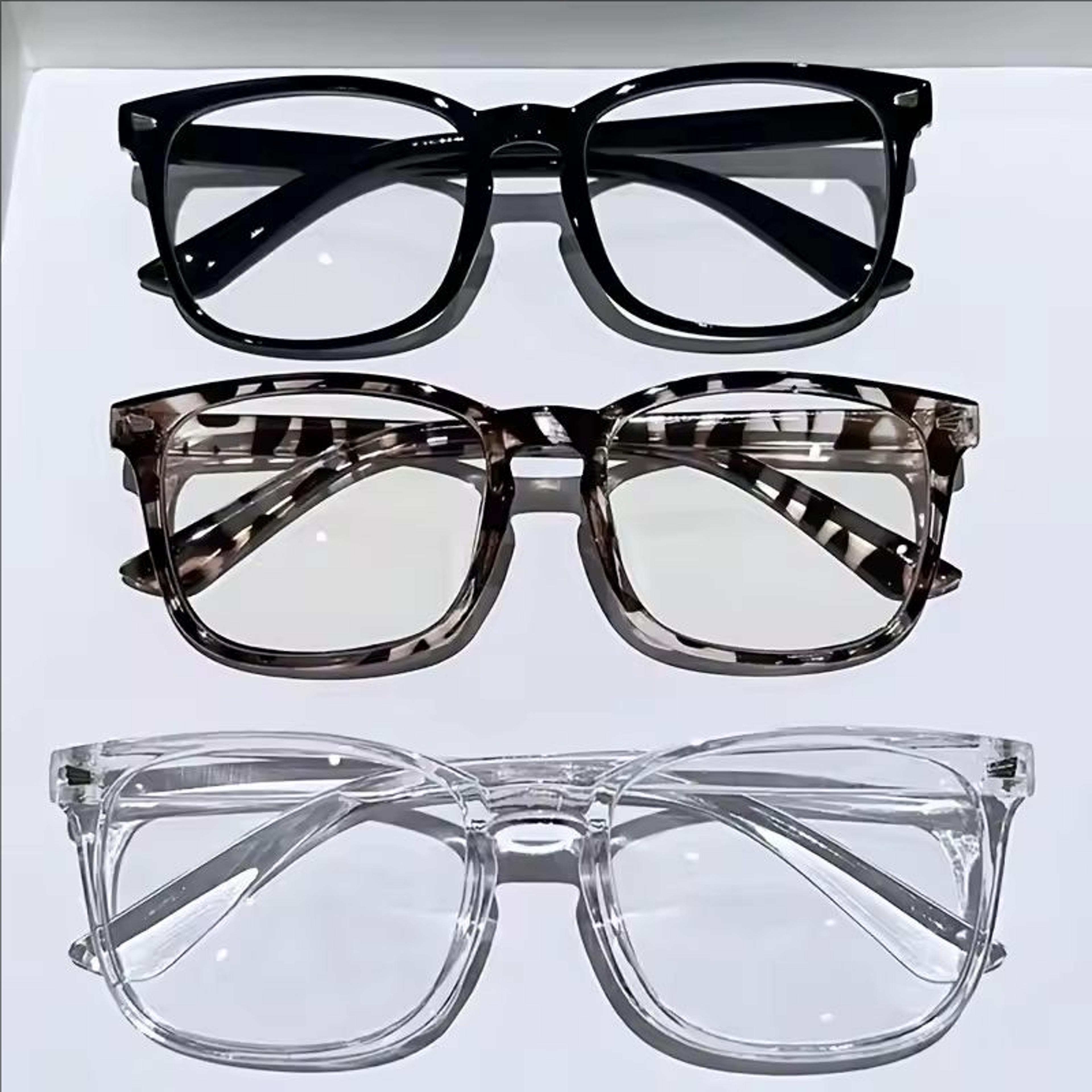 Blue Light Blocking Rectangle Glasses With Transparent Plastic Lenses 7