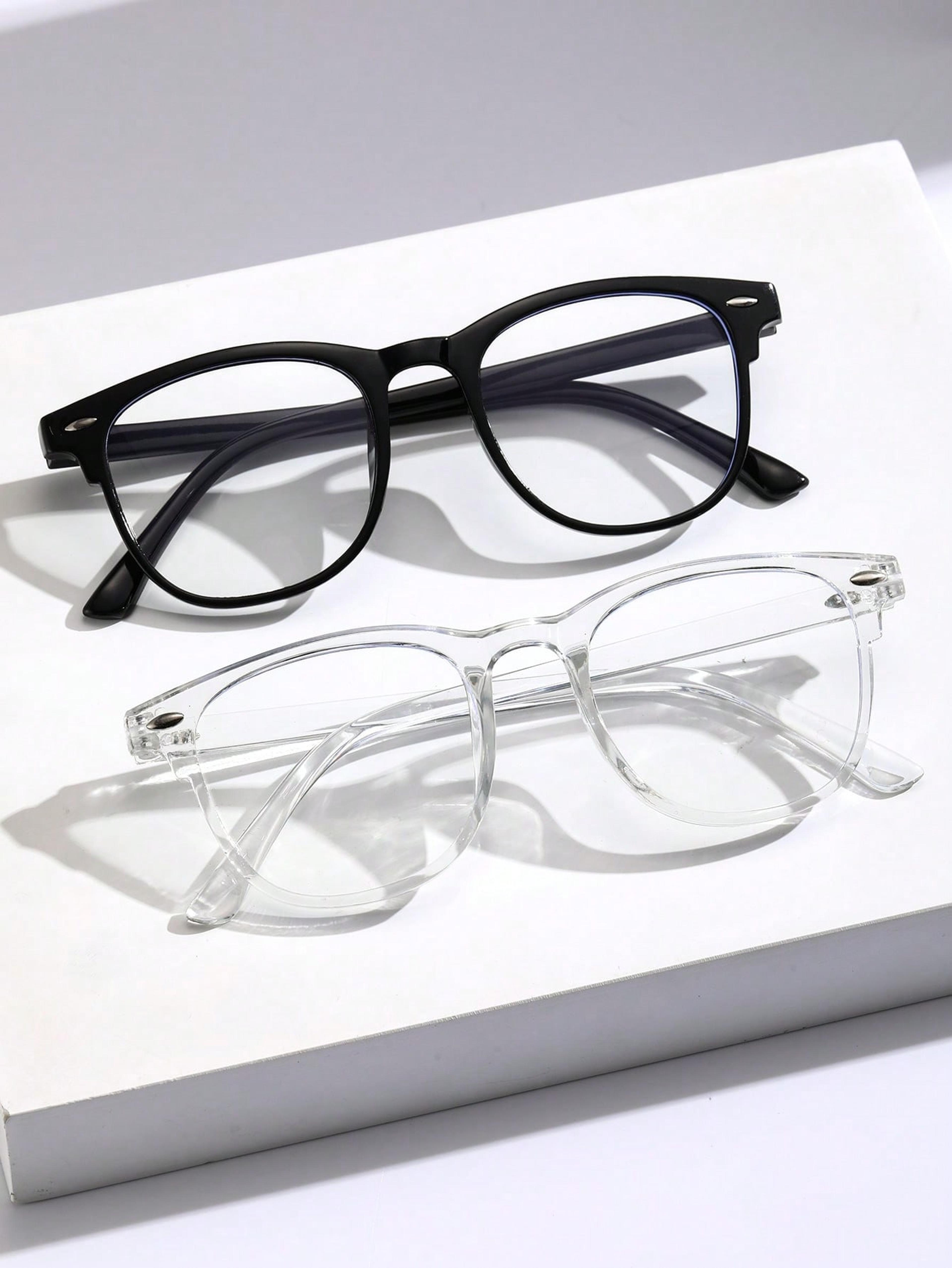 Unisex Square Anti Blue Light Glasses With Clear Plastic Lenses And Plastic Frame 1