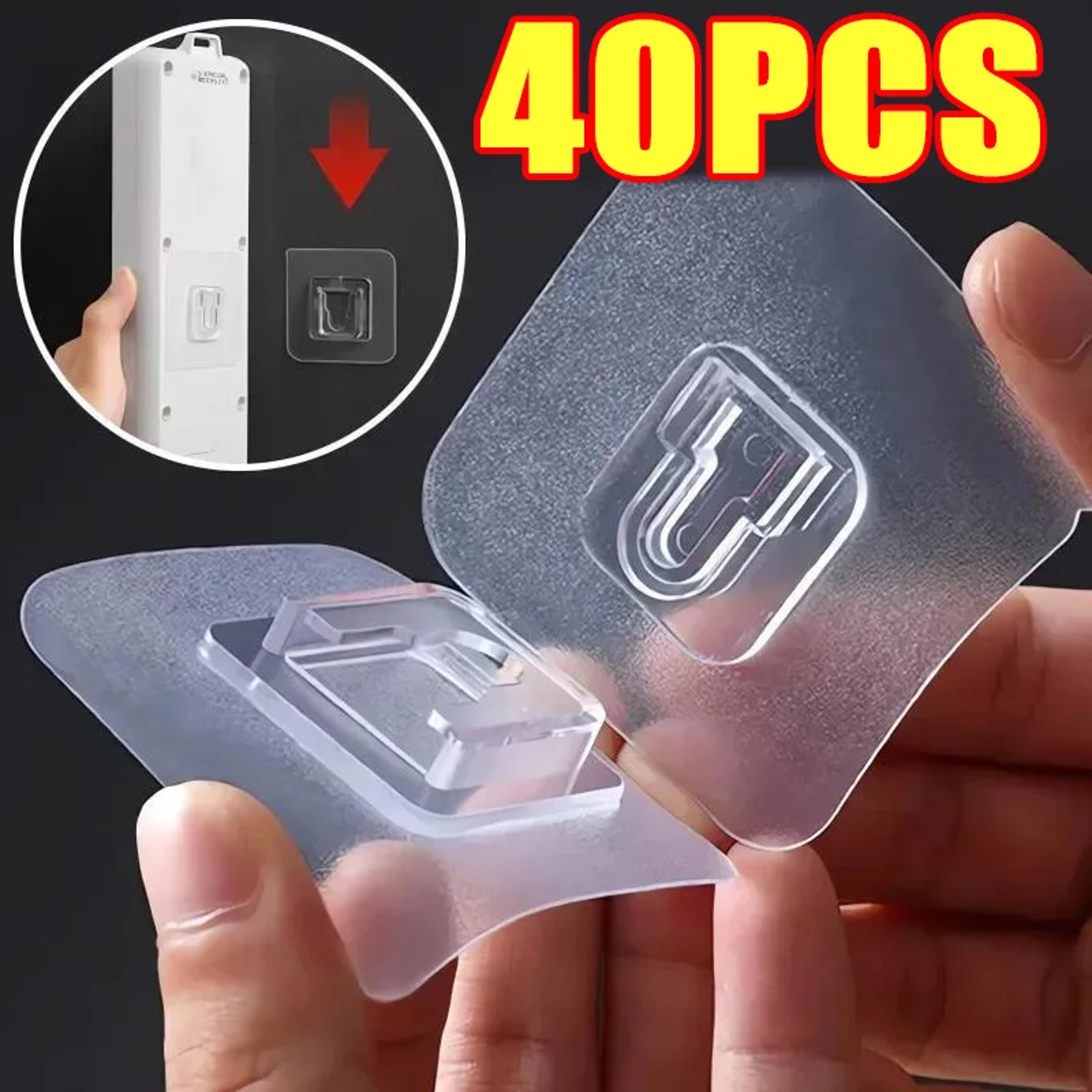 Double Sided Adhesive Wall Hooks Transparent No Drill Storage Hangers 0