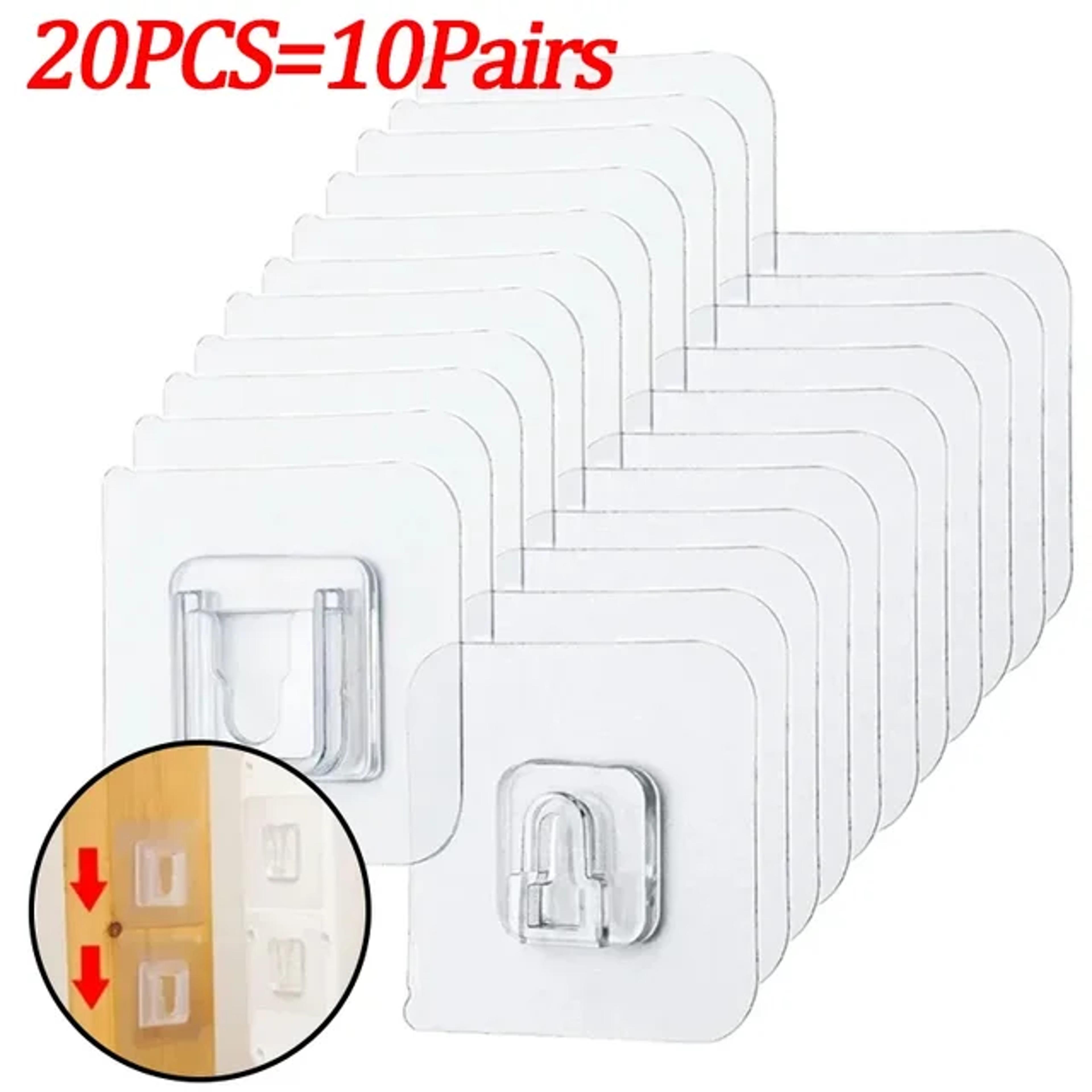 DoubleSided Transparent Adhesive Wall Hooks For Kitchen And Bathroom Storage 6