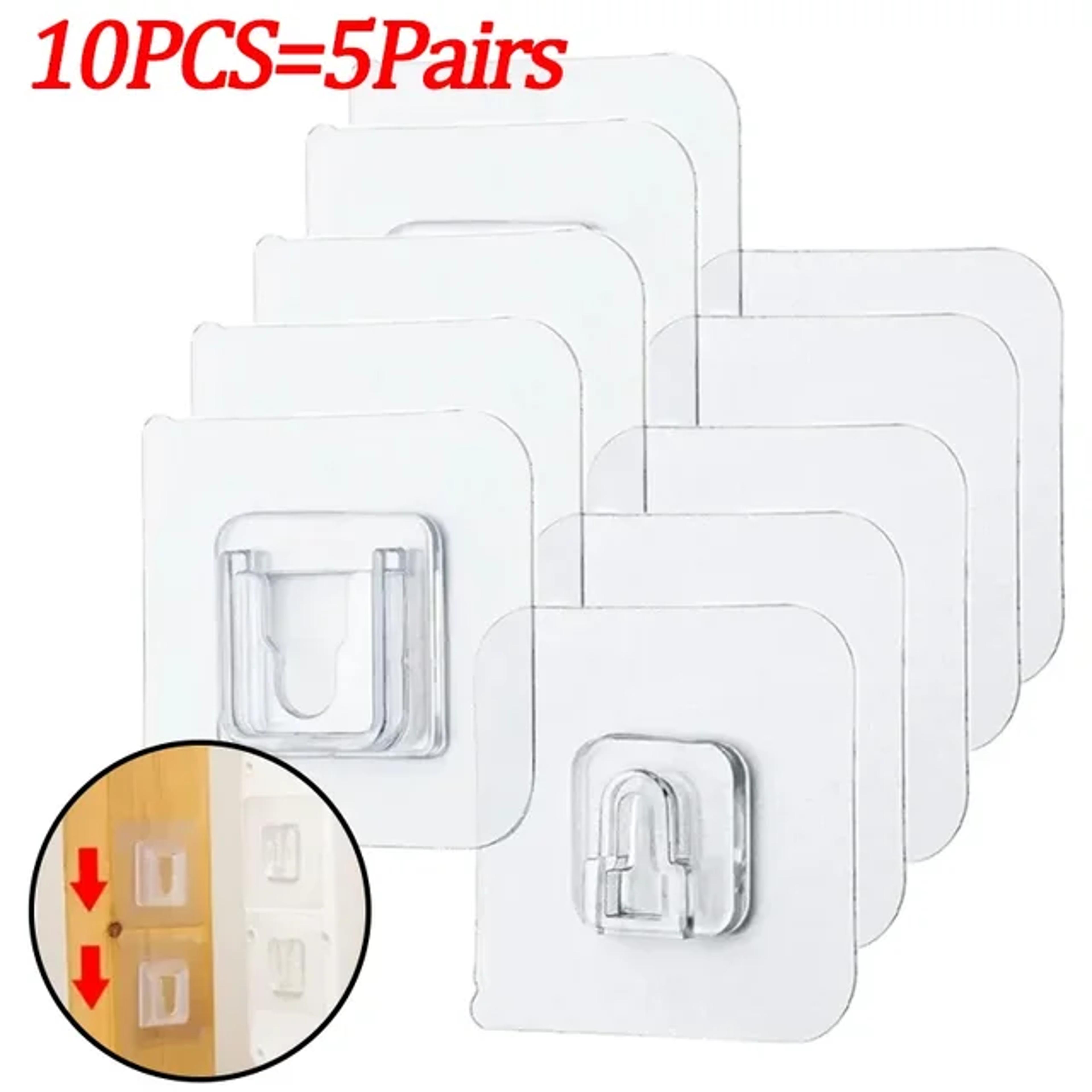 DoubleSided Transparent Adhesive Wall Hooks For Kitchen And Bathroom Storage 8