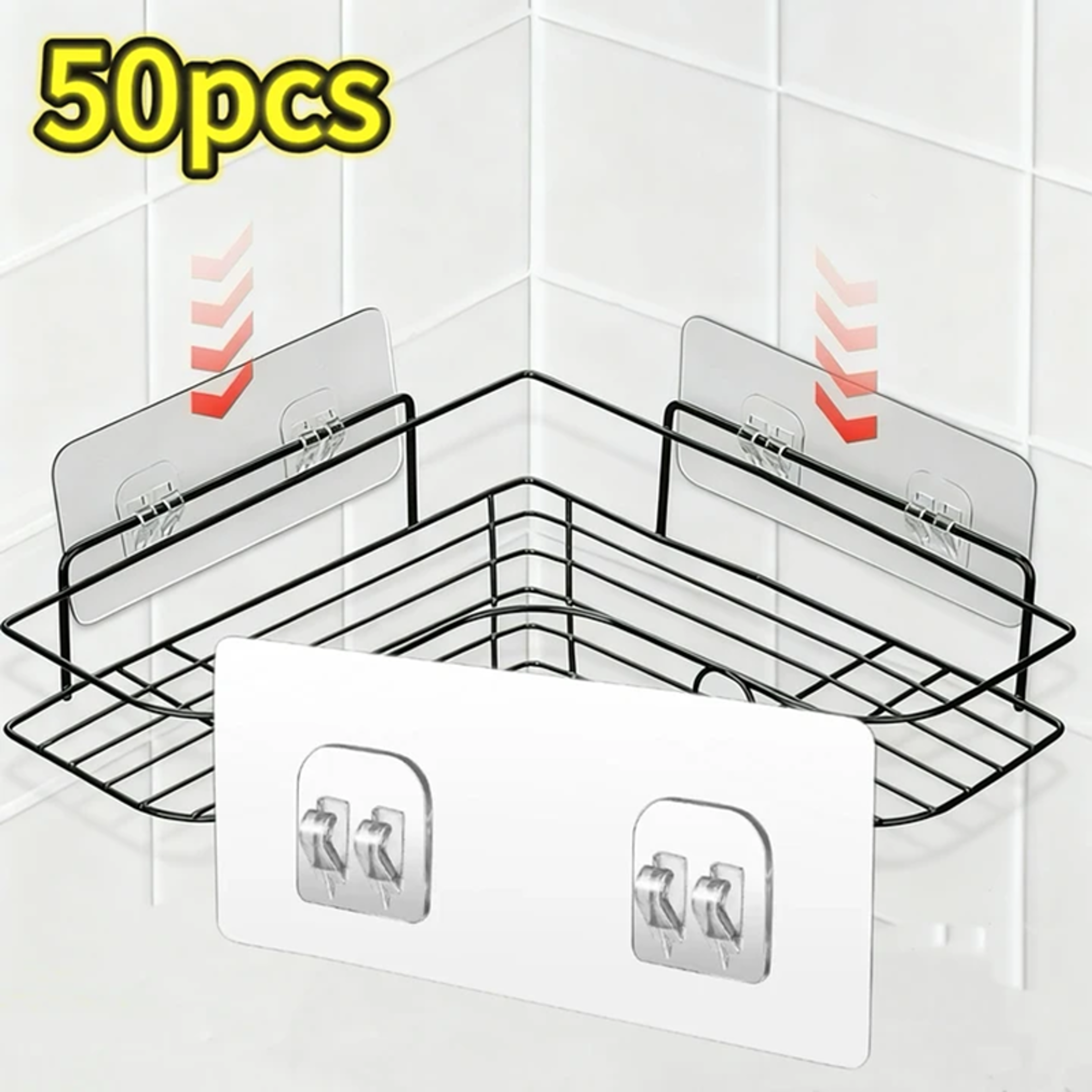 PVC Adhesive Replacement Mount Hook For Shower Caddy Soap Dish And Storage Shelf 9