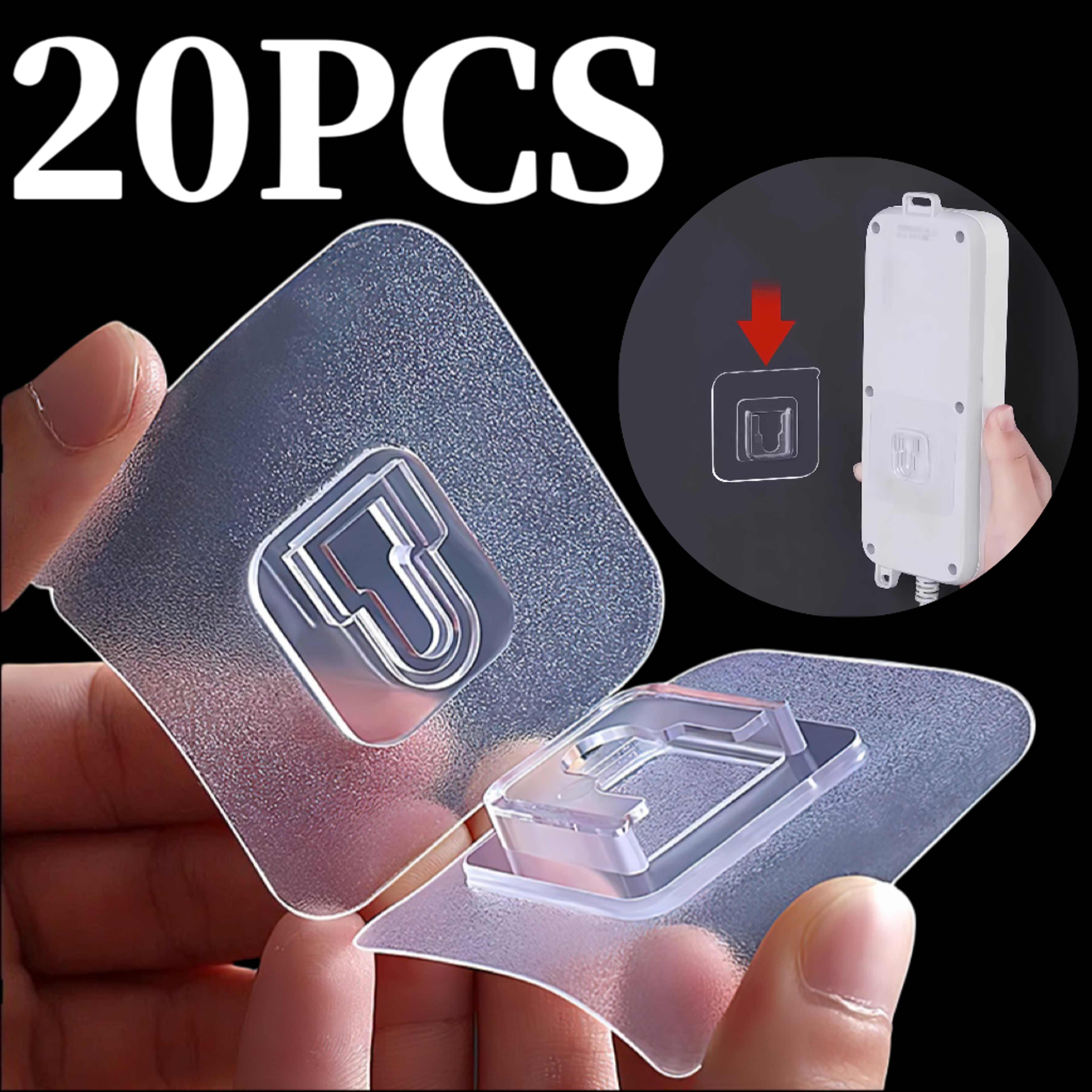 DoubleSided Adhesive Wall Hooks Traceless Invisible PVC Organizer Hooks 1