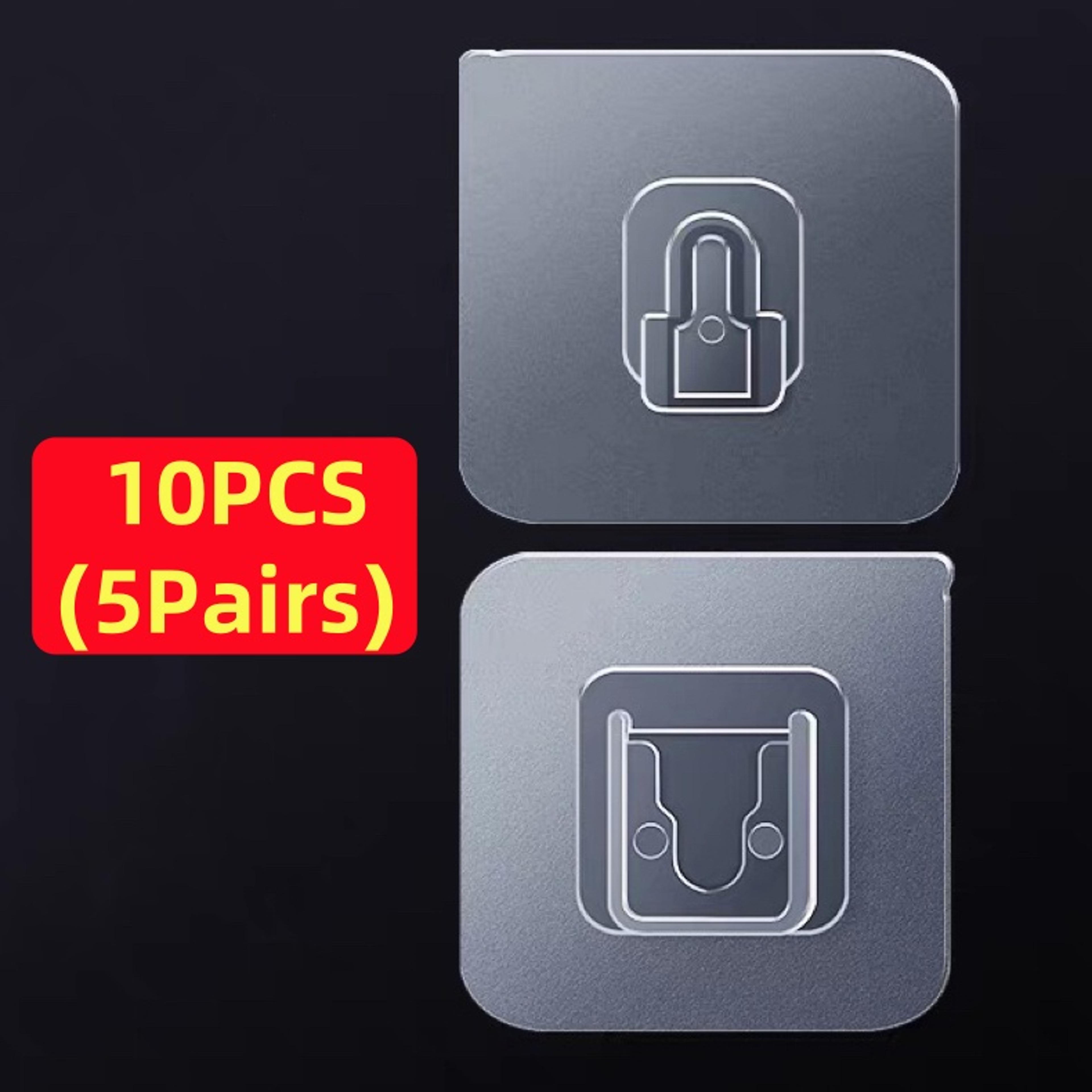 DoubleSided Adhesive Wall Hooks Traceless Invisible PVC Organizer Hooks 6