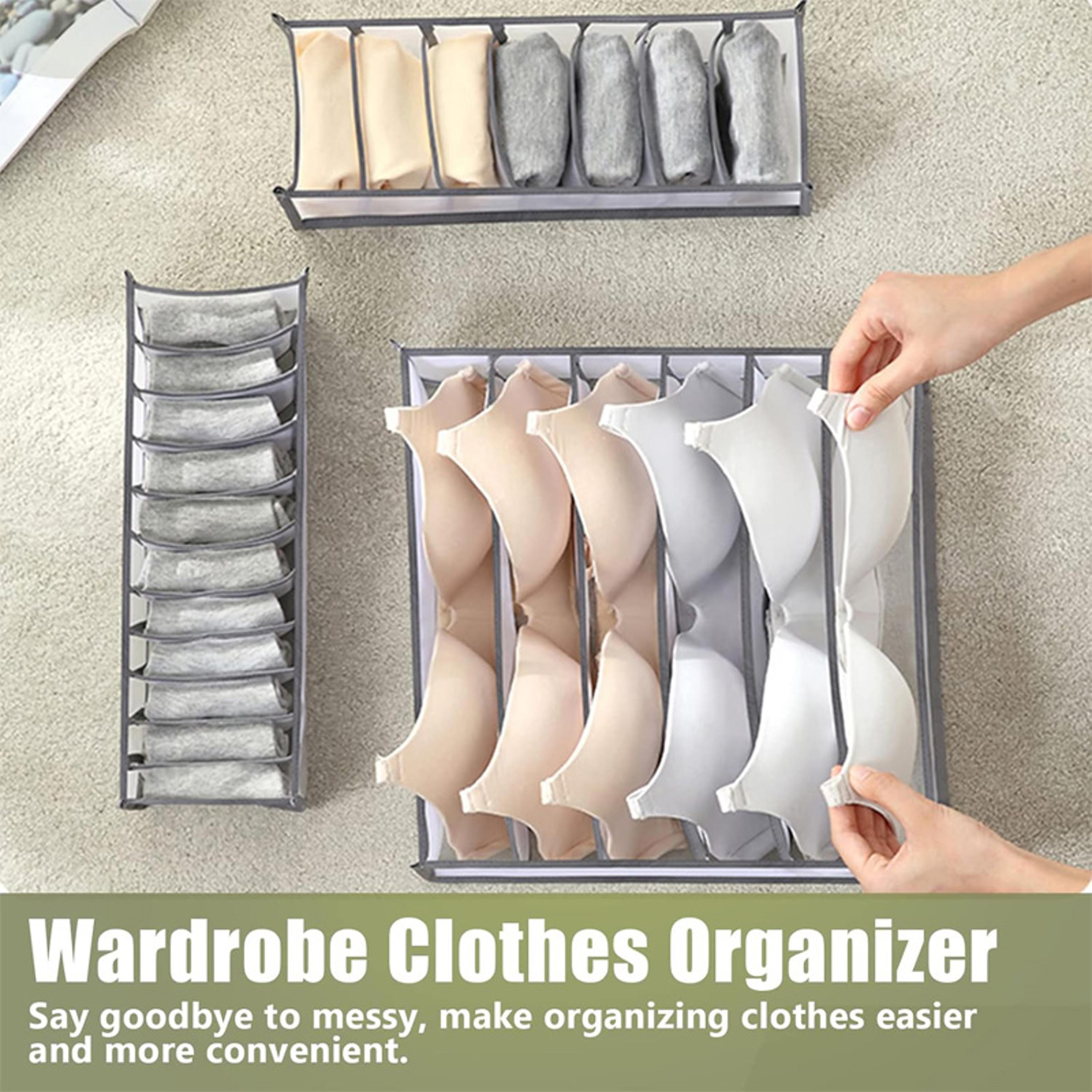 Foldable Underwear Drawer Organizer With Transparent Mesh Compartments 2