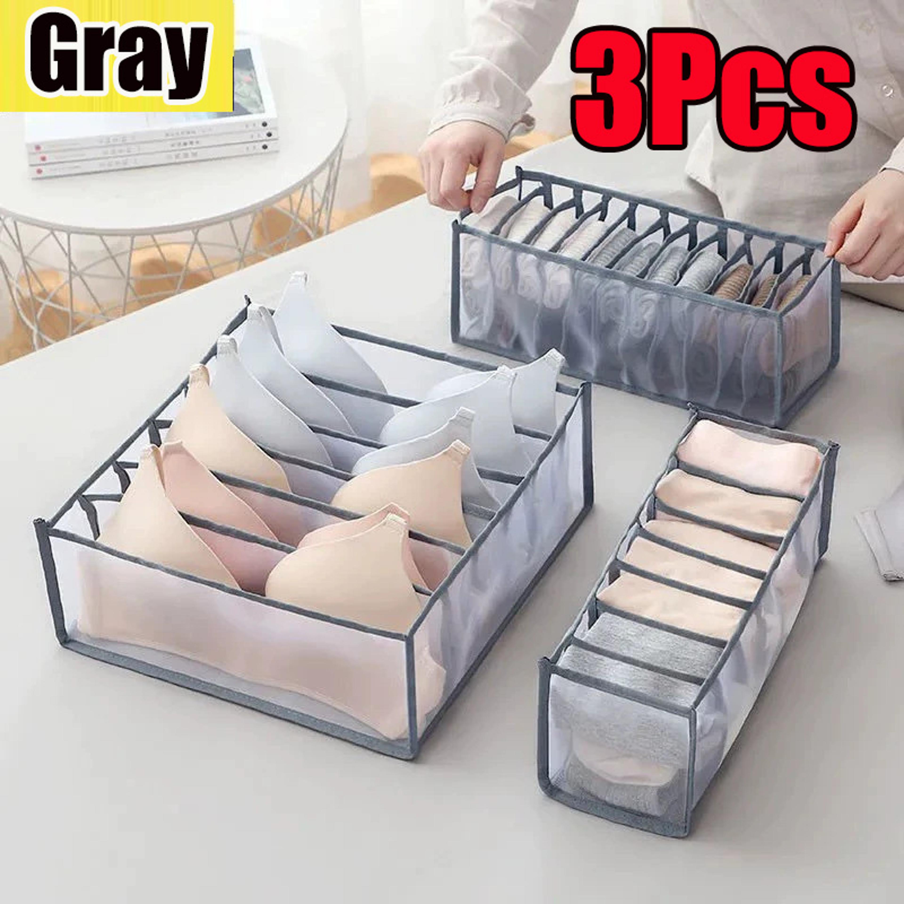 Foldable Underwear Drawer Organizer With Transparent Mesh Compartments 13