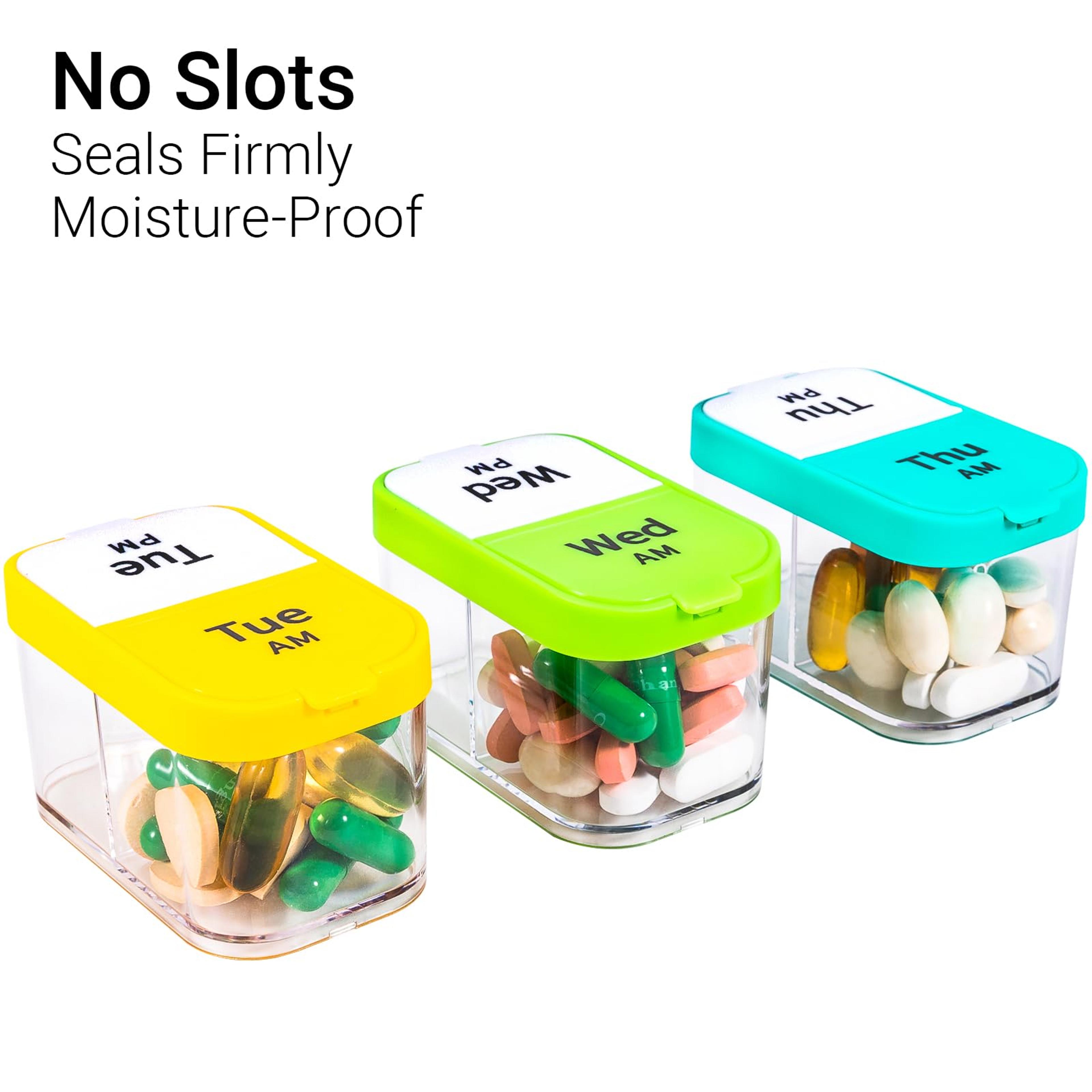 Extra Large 7Day AM PM Pill Organizer With 14 Compartments For Medicine Vitamins And Supplements 5