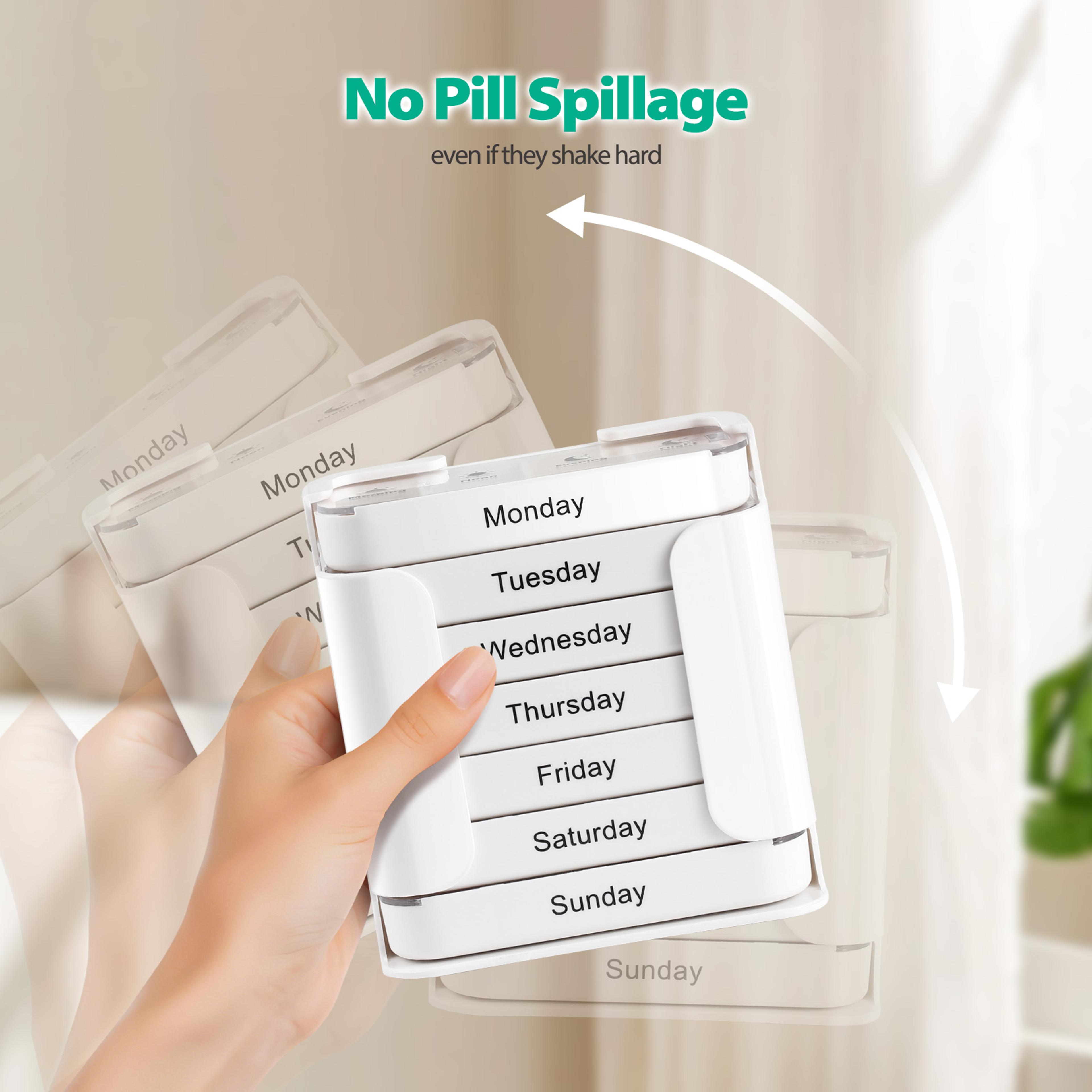 7Day Weekly Pill Organizer 28Grid Portable Medicine Case 3