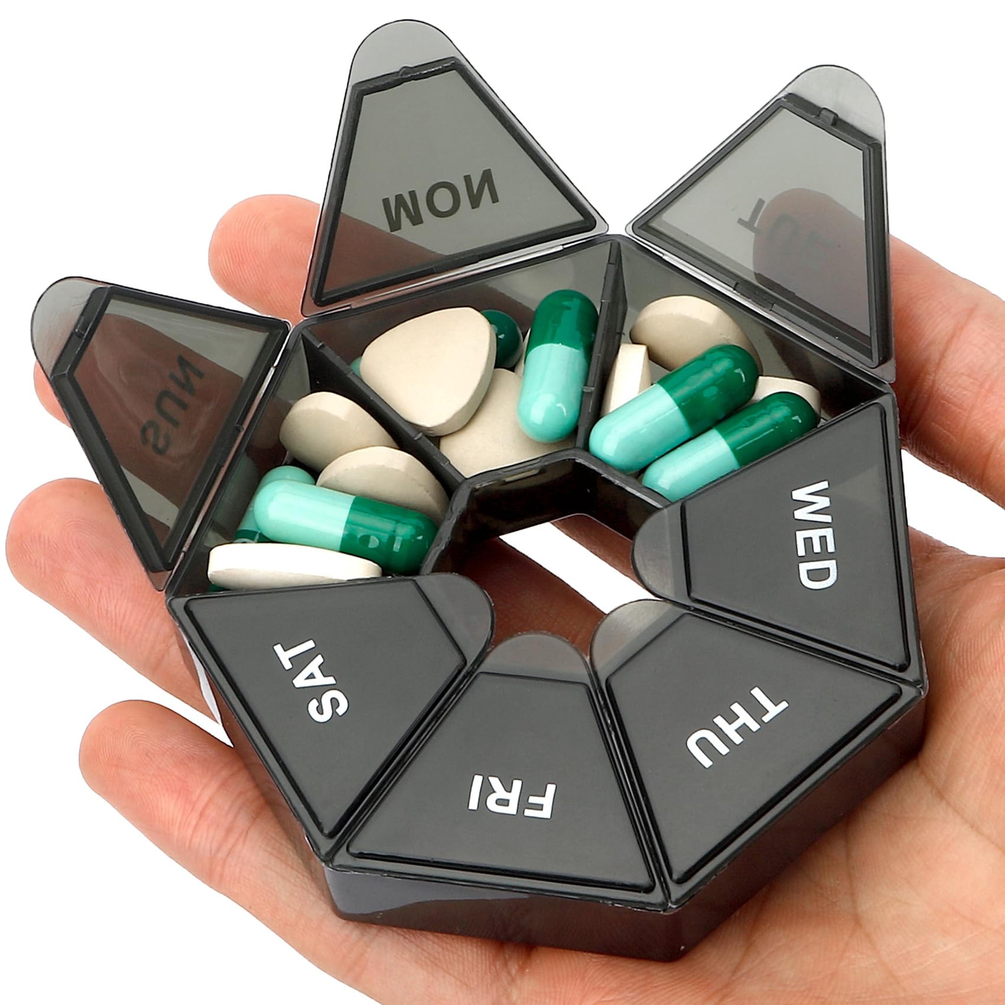 Portable Weekly Pill Organizer With 7 Compartments Waterproof Travel Pill Case 1