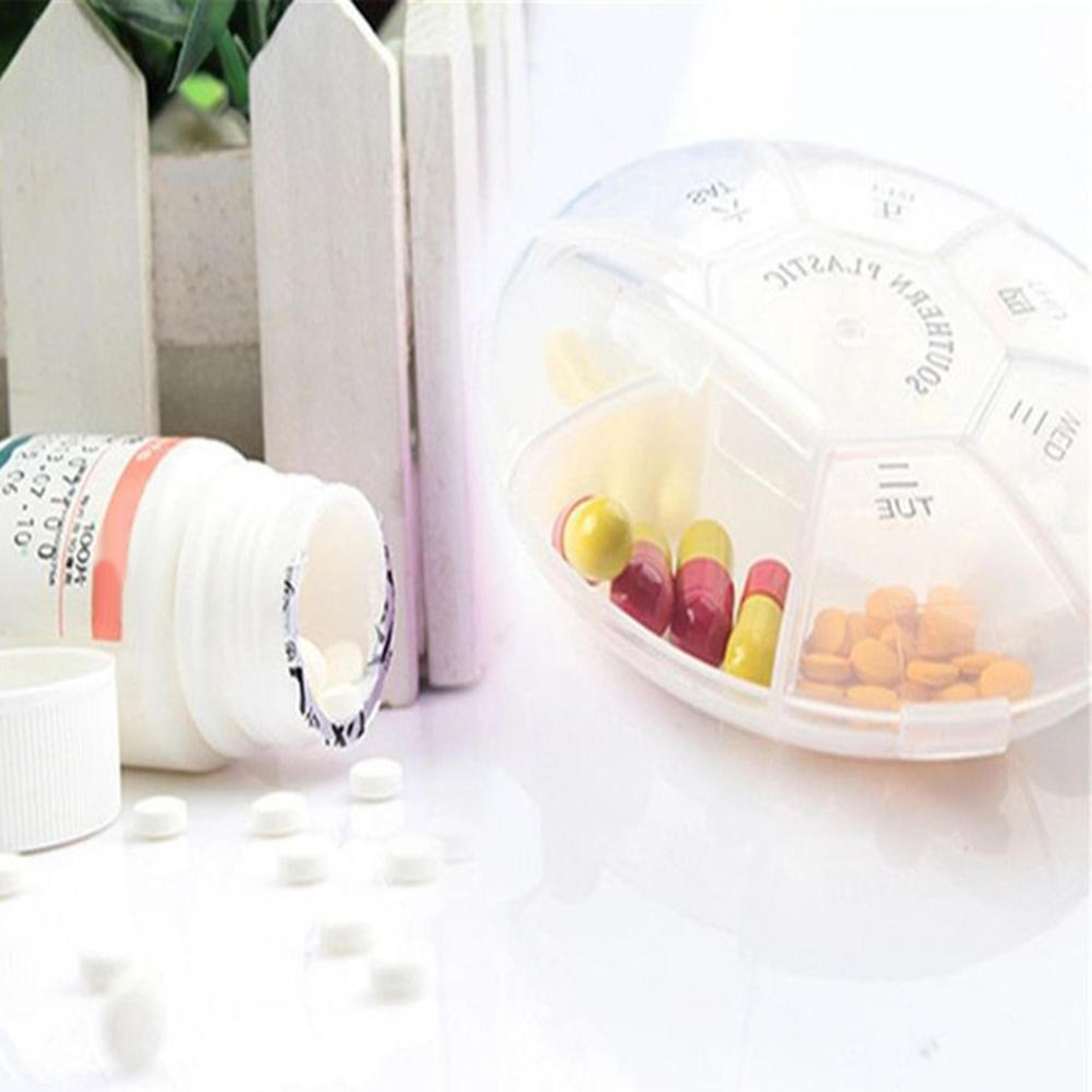 7 Compartment Portable Weekly Pill Organizer Waterproof PP Storage Case 2