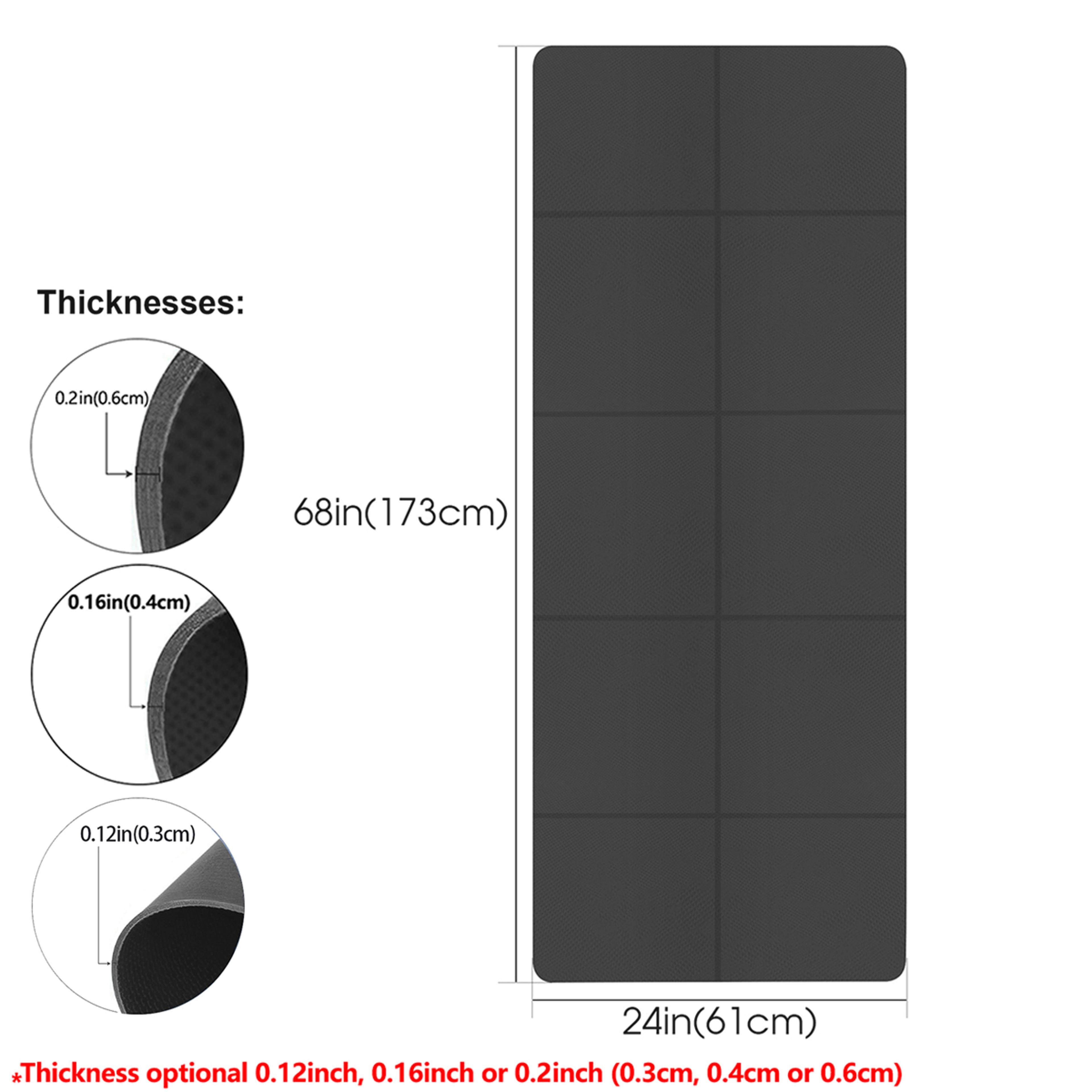 Foldable Yoga Mat Natural Rubber 4mm Travel Exercise Mat For Yoga Pilates And Floor Workouts 2