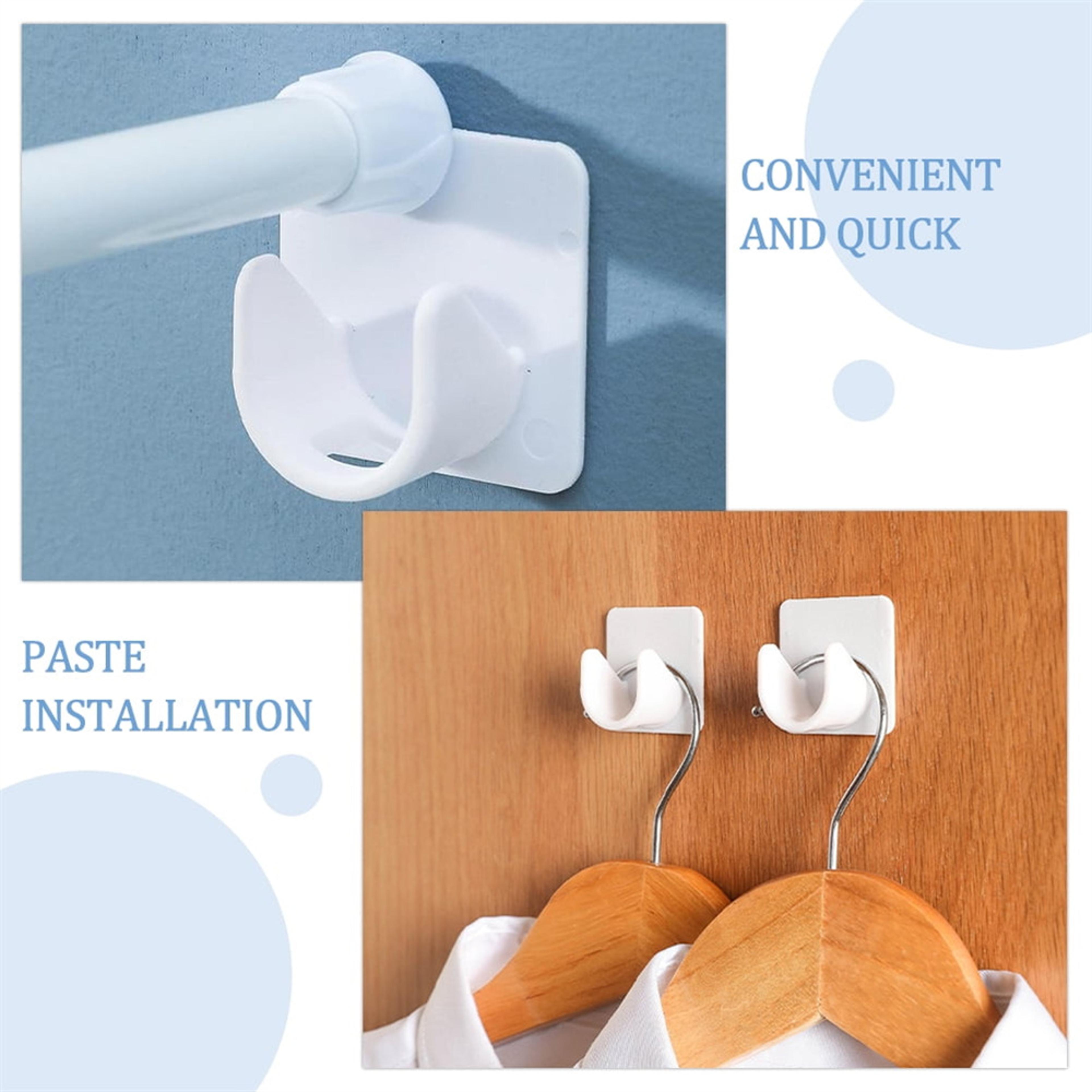 SelfAdhesive Adjustable Curtain Rod Hooks NoDrill Mounting Brackets 2 Pack 2