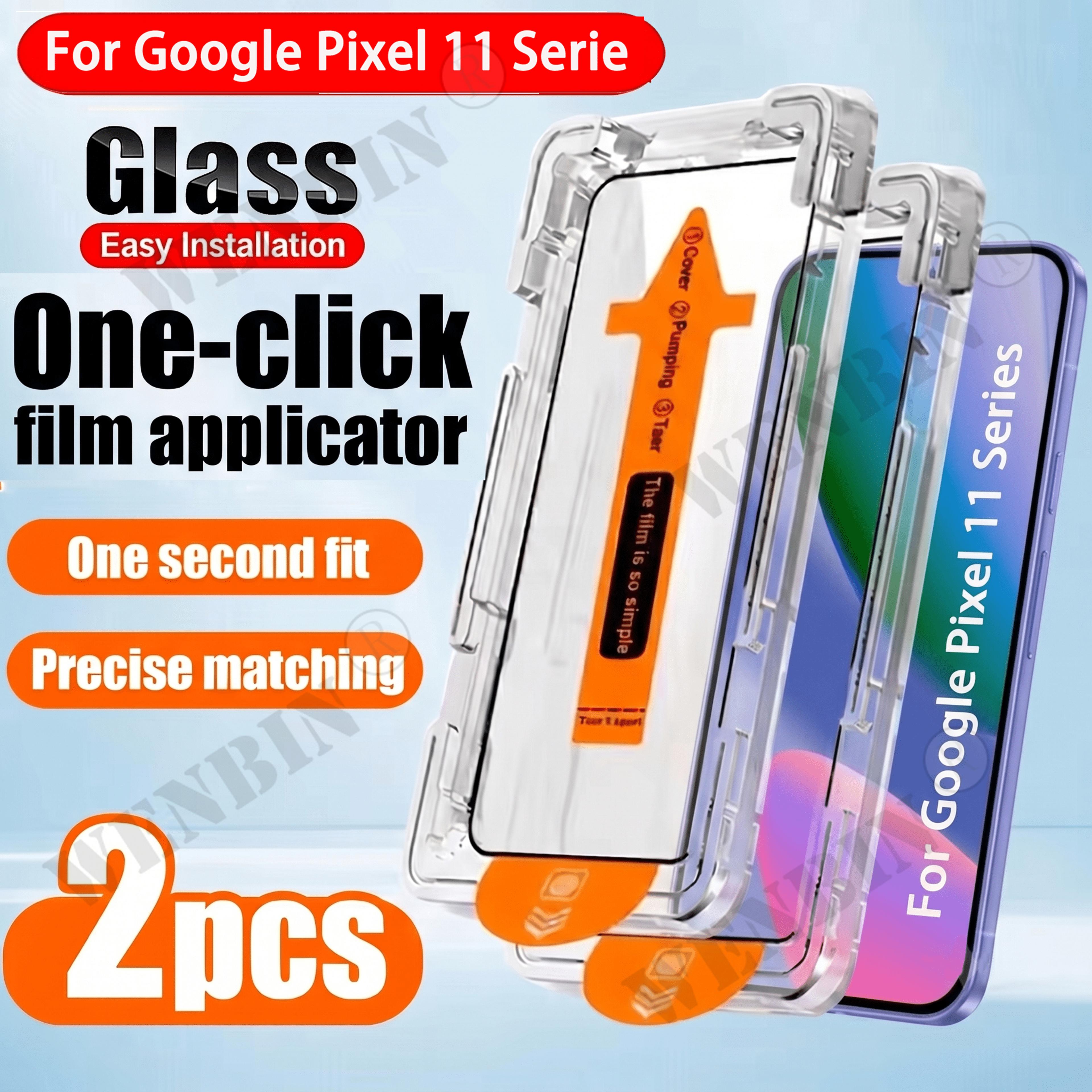 2 pack tempered glass screen protector for google pixel 9 10 11 series with auto installation tool